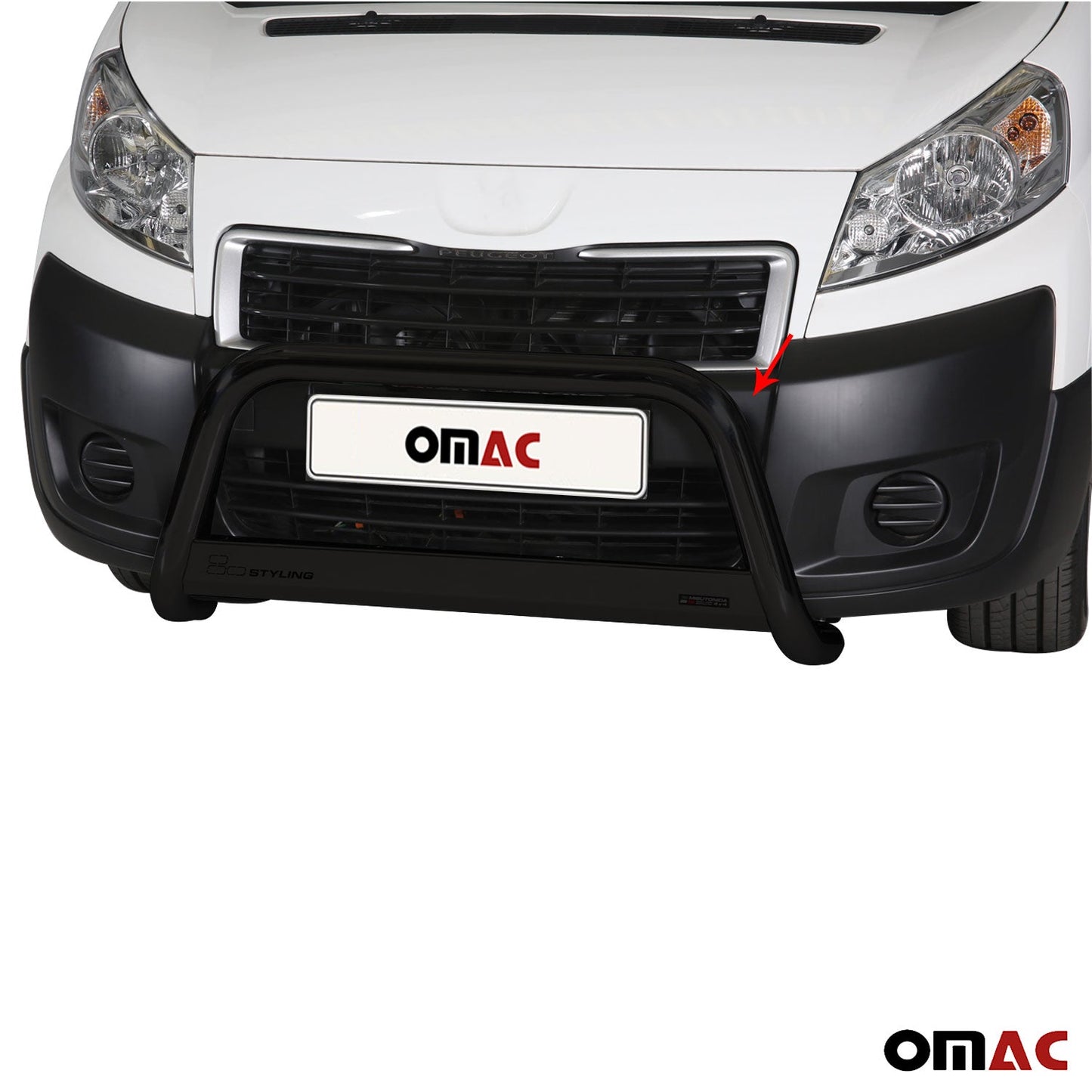 Bară de protecție/buton față pentru Peugeot Expert 2012-2016, ø63mm, oțel, negru