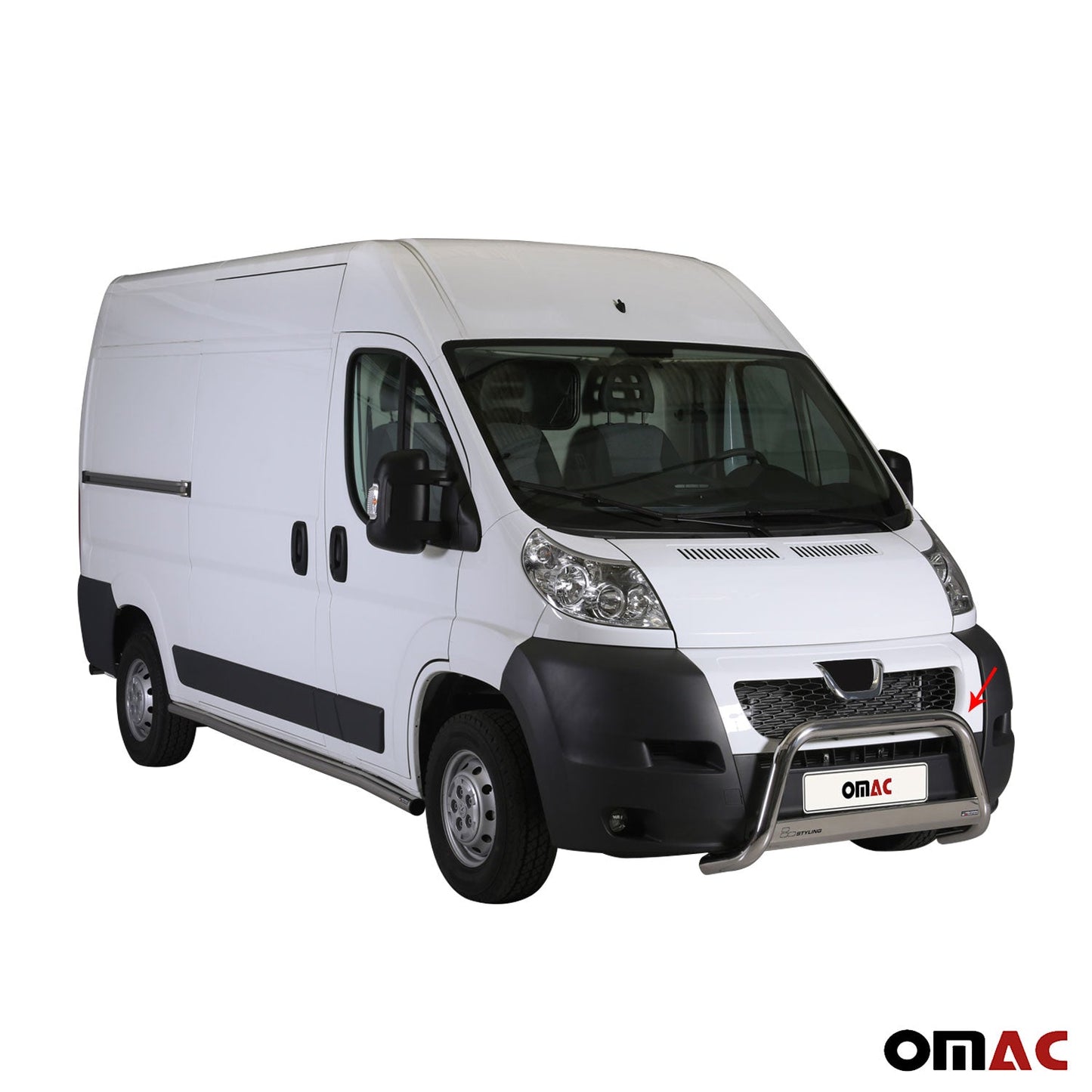 Bară de protecție/buton față pentru Peugeot Boxer 2006-2013, ø63mm, oțel, argintiu