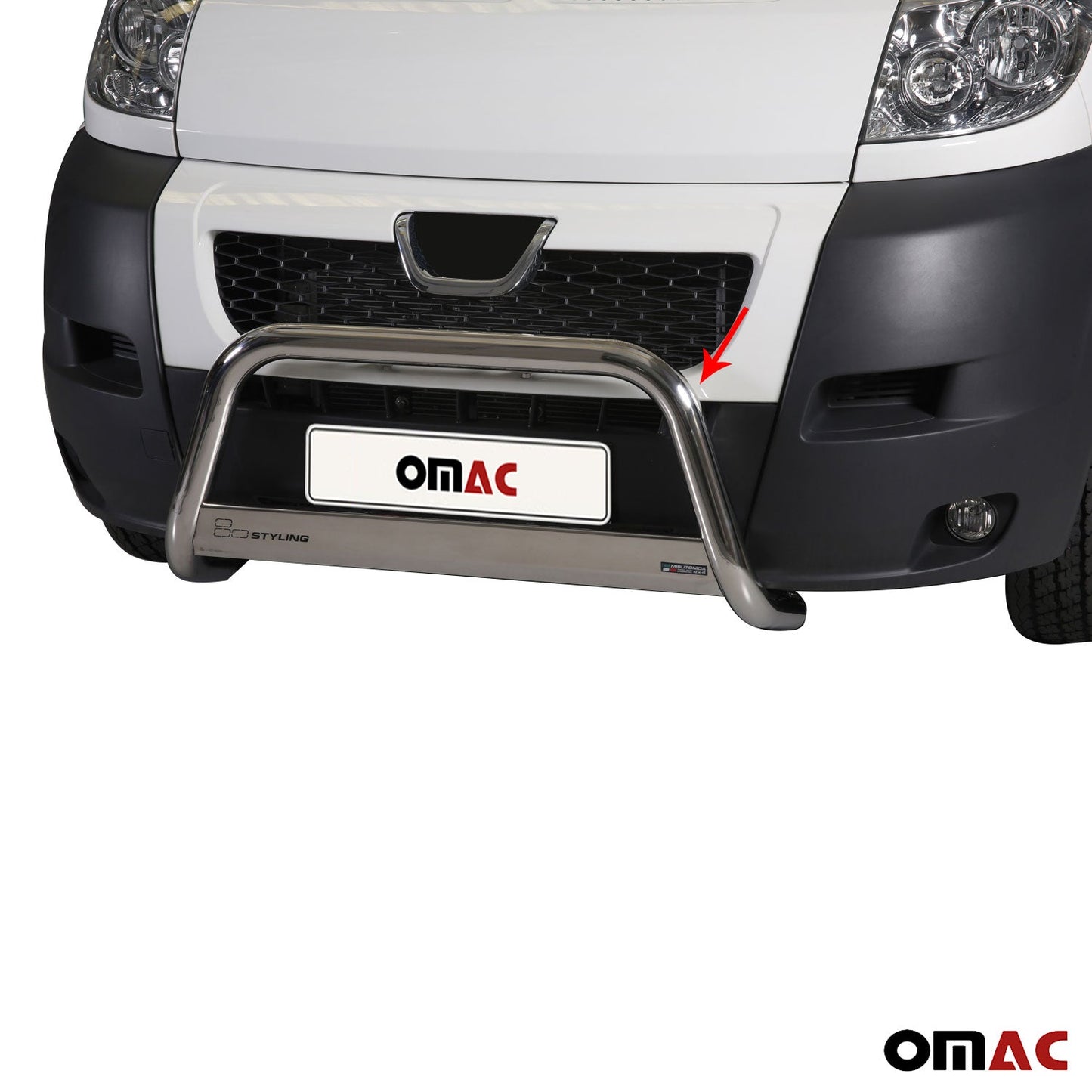 Bară de protecție/buton față pentru Peugeot Boxer 2006-2013, ø63mm, oțel, argintiu