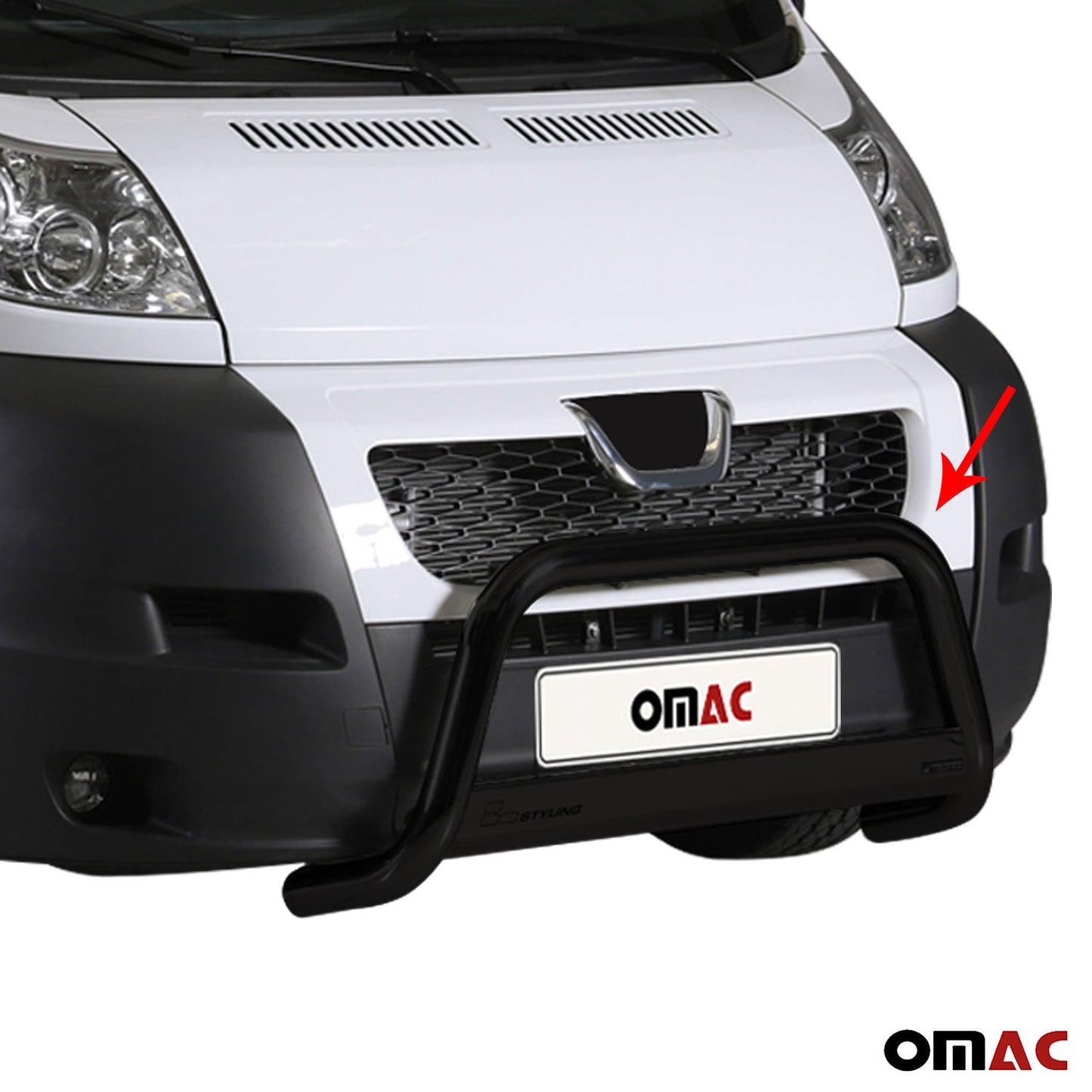 Bară de protecție/buton față pentru Peugeot Boxer 2006-2013, ø63mm, oțel, negru