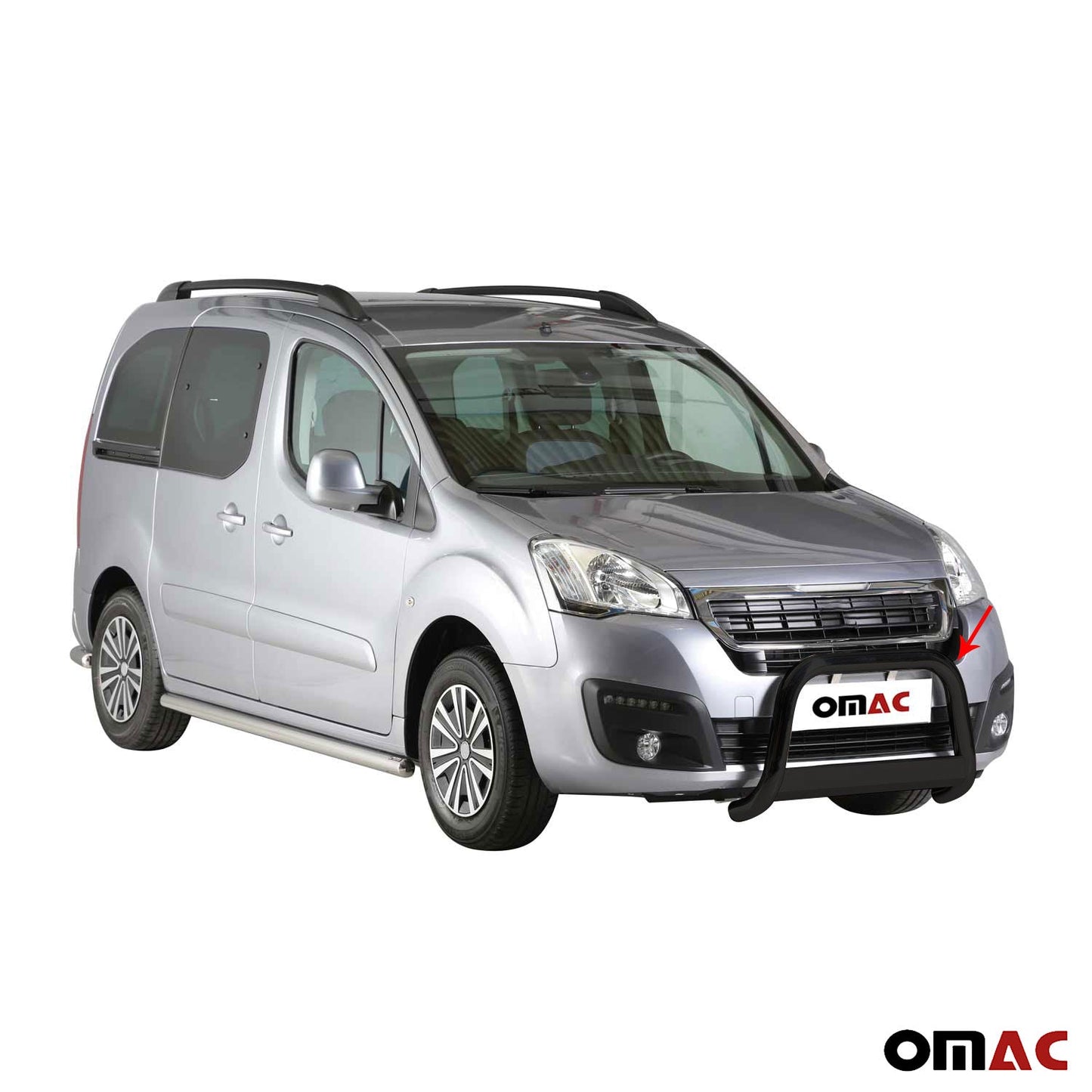 Bară de protecție/buton față pentru Peugeot Partner 2016-2025, ø63mm, oțel, negru