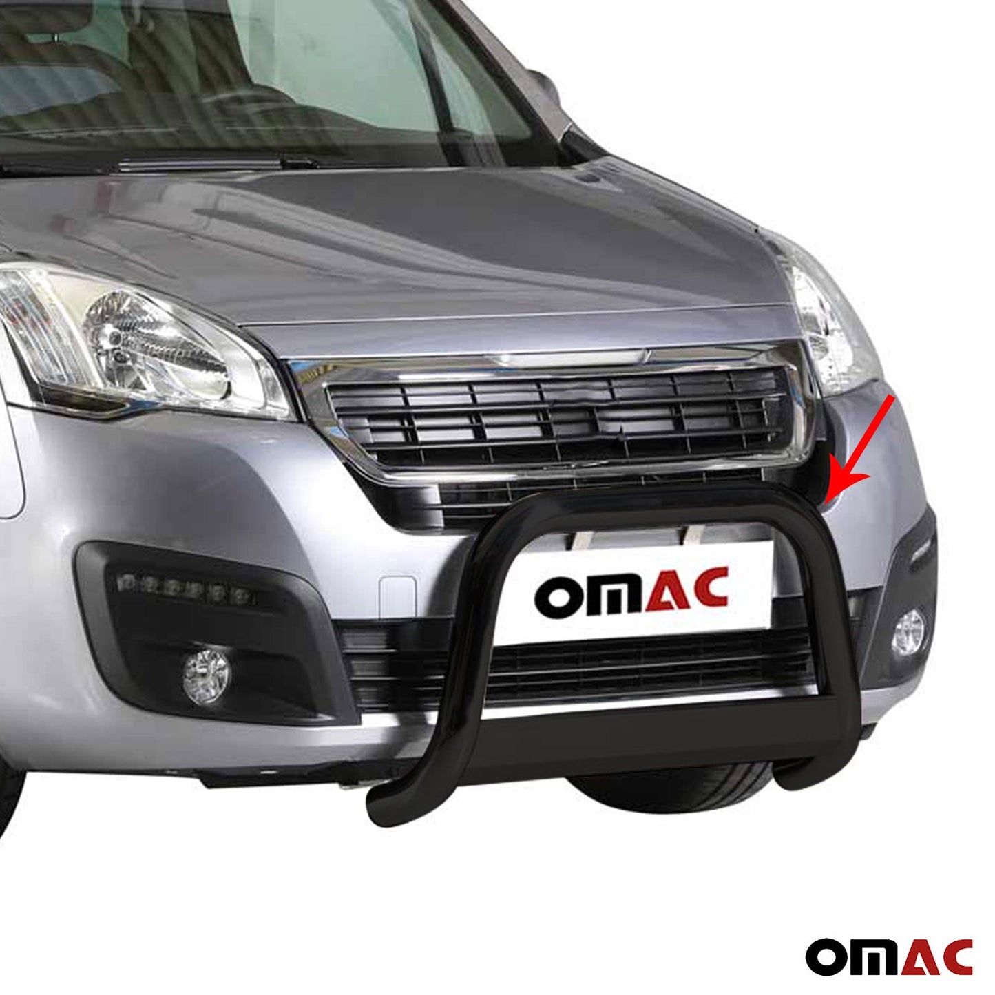 Bară de protecție/buton față pentru Peugeot Partner 2016-2025, ø63mm, oțel, negru