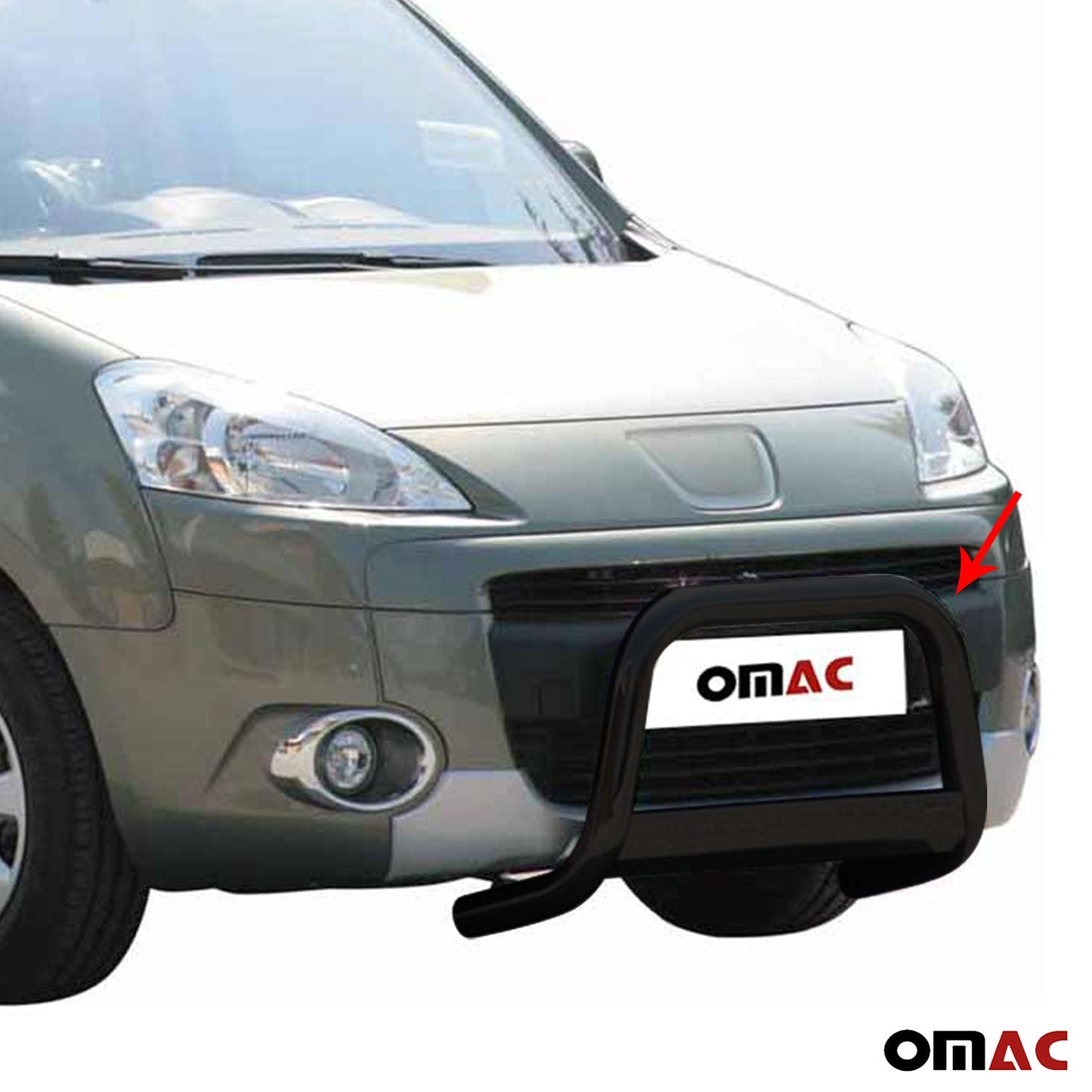 Bară de protecție/buton față pentru Peugeot Partner 2008-2015, ø63mm, oțel, negru