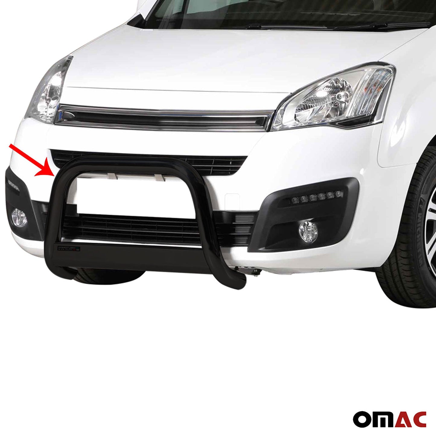 Bară de protecție/buton față pentru Citroen Berlingo 2015-2018 ø63mm oțel negru