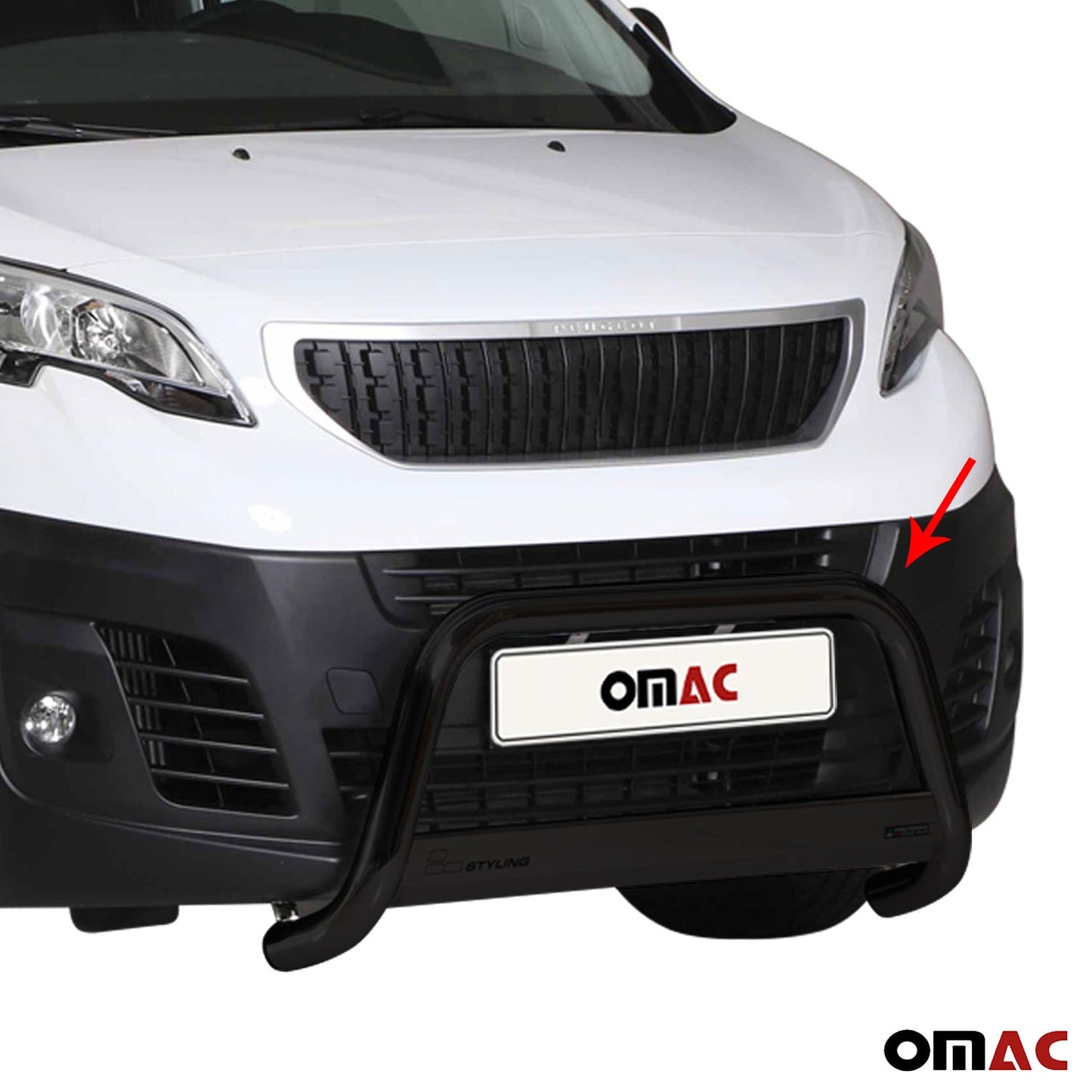 Bară de protecție/buton față pentru Peugeot Expert 2016-2025, ø63mm, oțel, negru