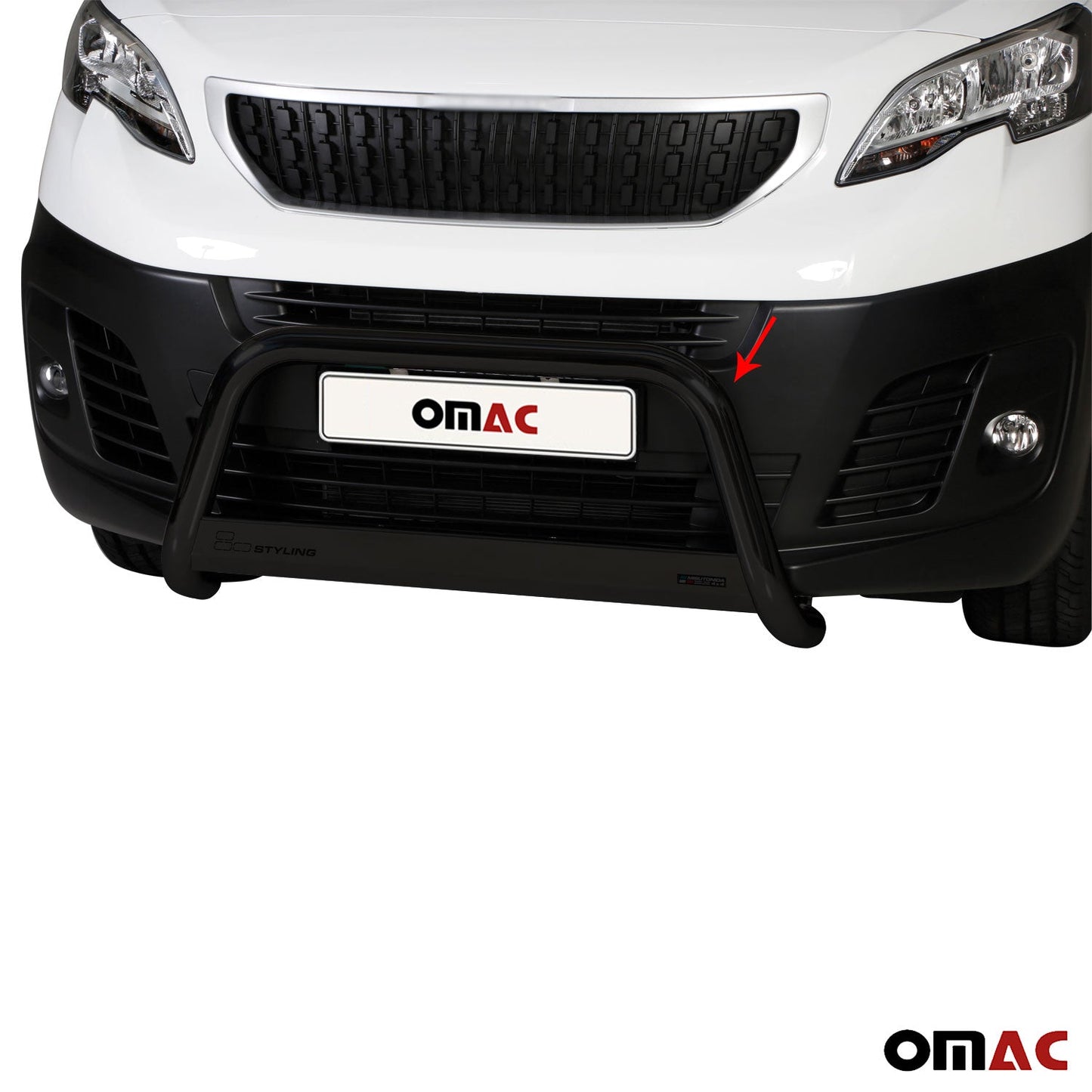 Bară de protecție/buton față pentru Peugeot Expert 2016-2025, ø63mm, oțel, negru