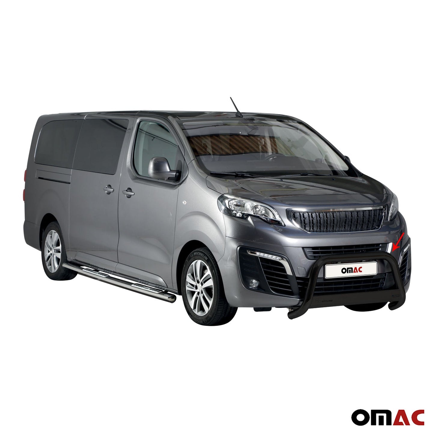 Bară de protecție/buton față pentru Peugeot Expert Traveller 2016-2025 ø63 Negru