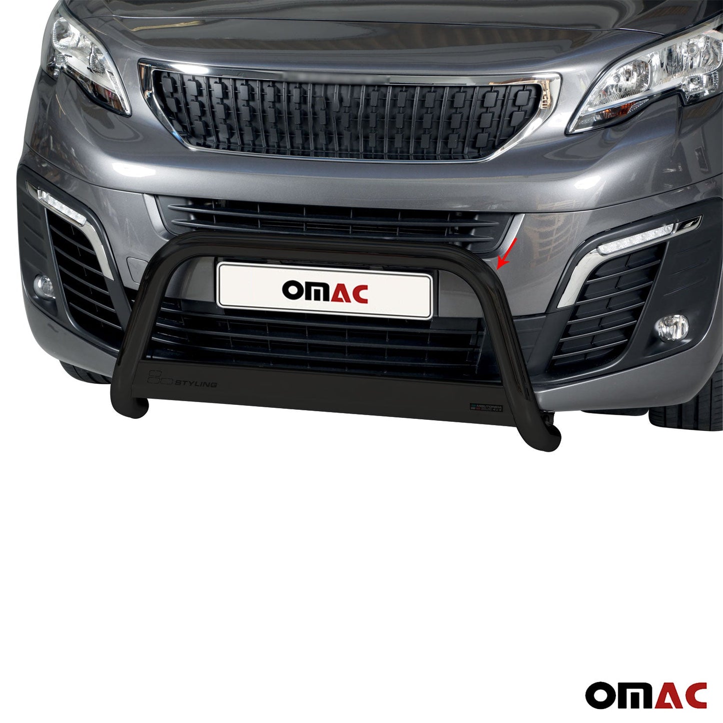 Bară de protecție/buton față pentru Peugeot Expert Traveller 2016-2025 ø63 Negru