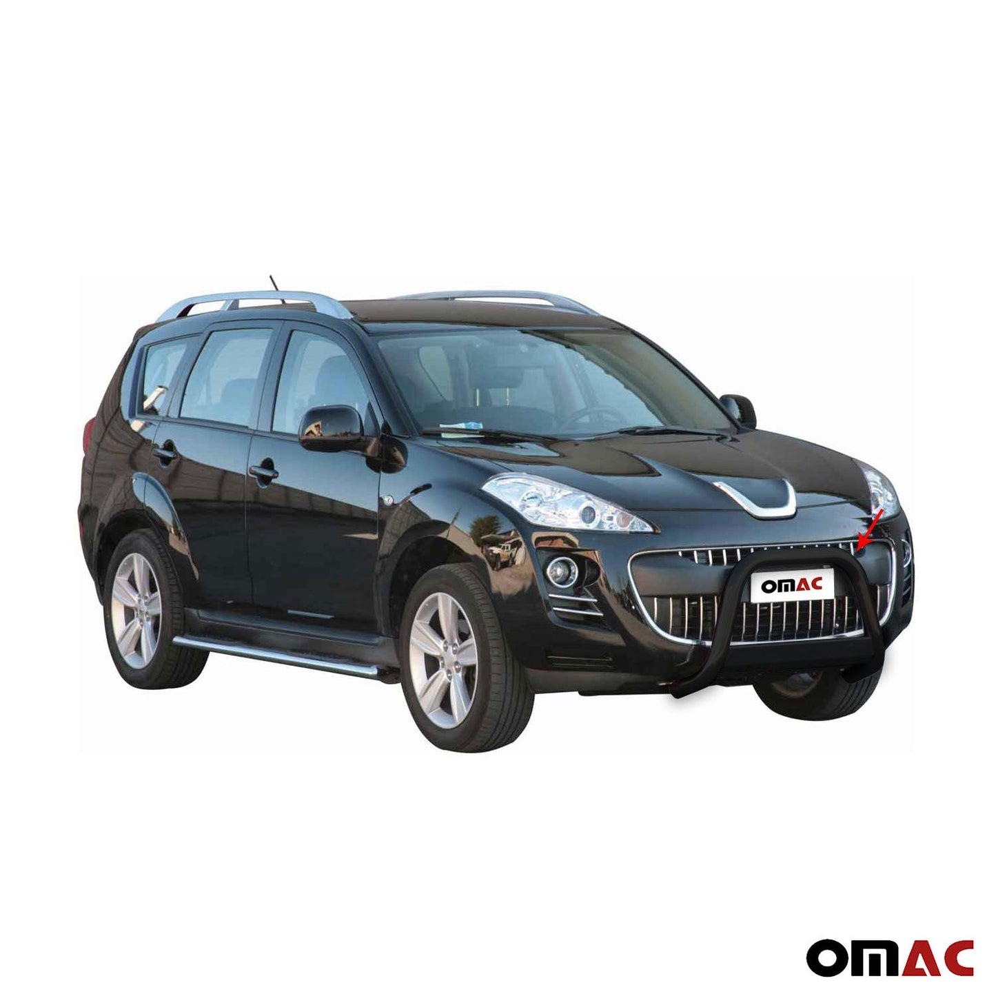 Bară de protecție/buton față pentru Peugeot 4007 2008-2012 ø63mm oțel negru