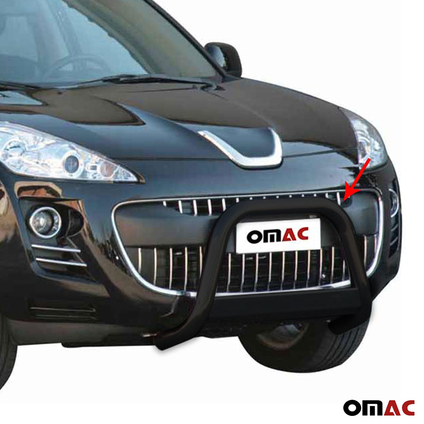 Bară de protecție/buton față pentru Peugeot 4007 2008-2012 ø63mm oțel negru