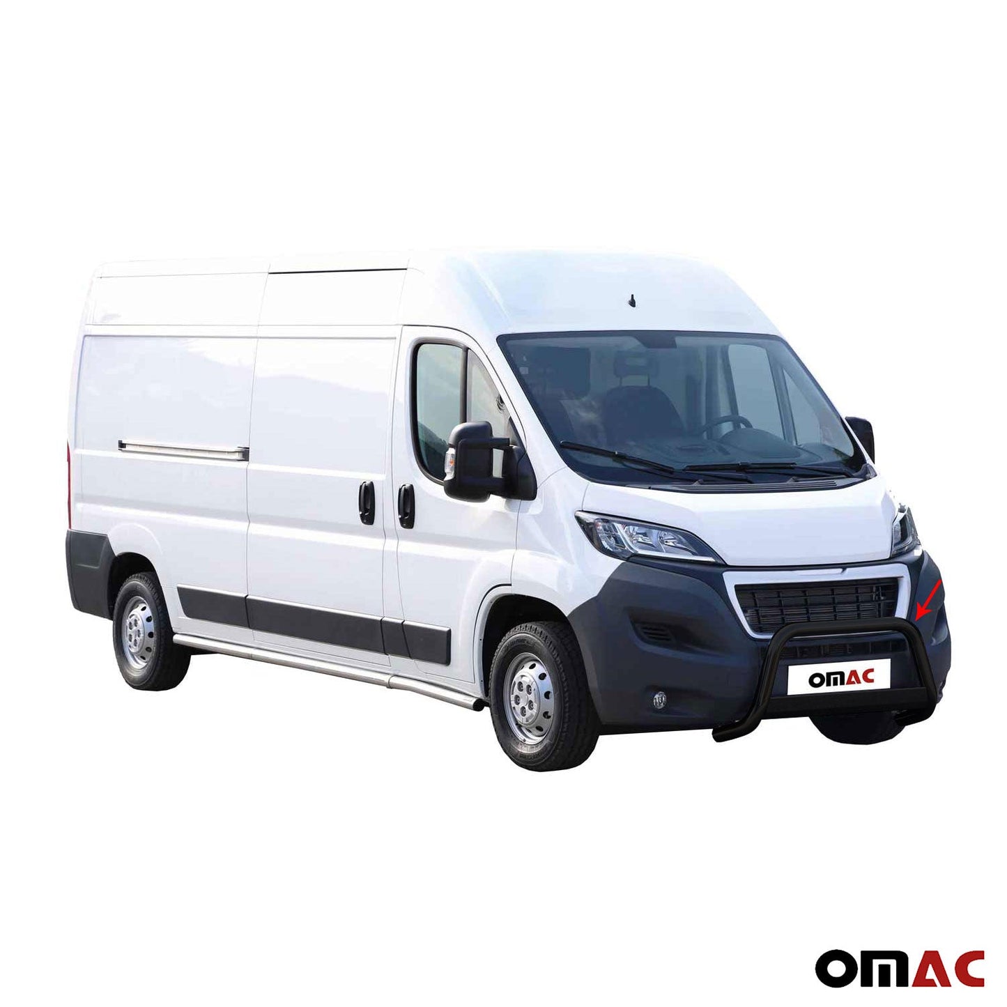 Bară de protecție/buton față pentru Peugeot Boxer 2014-2025 ø63mm Negru