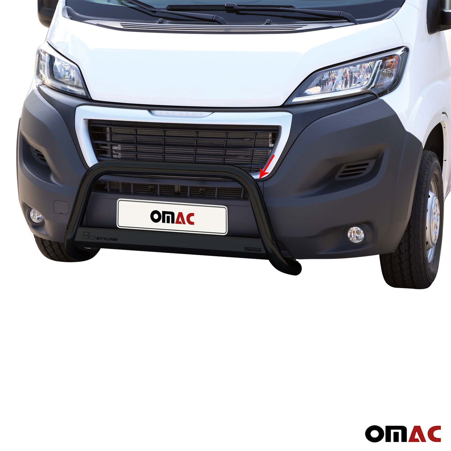 Bară de protecție/buton față pentru Peugeot Boxer 2014-2025 ø63mm Negru