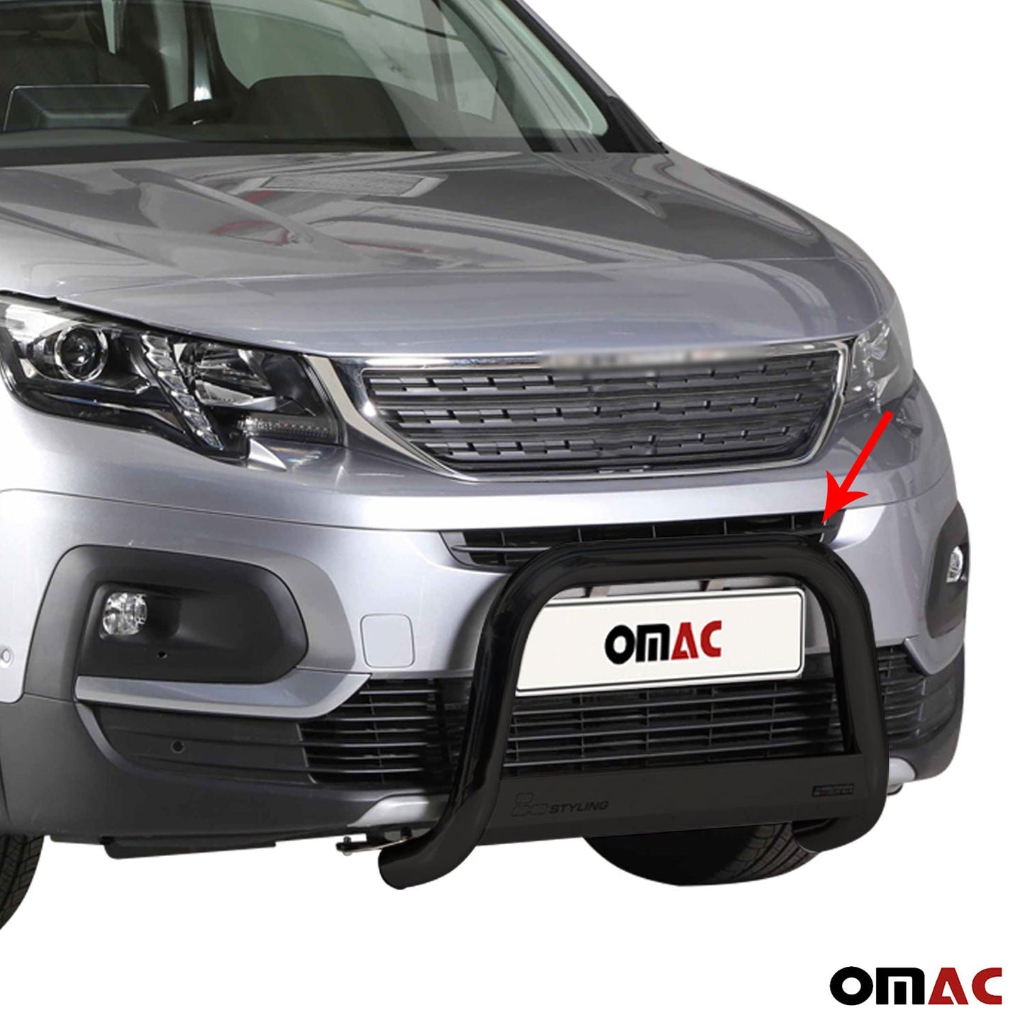 Bară de protecție/buton față pentru Peugeot Rifter 2018-2021 ø63mm oțel negru