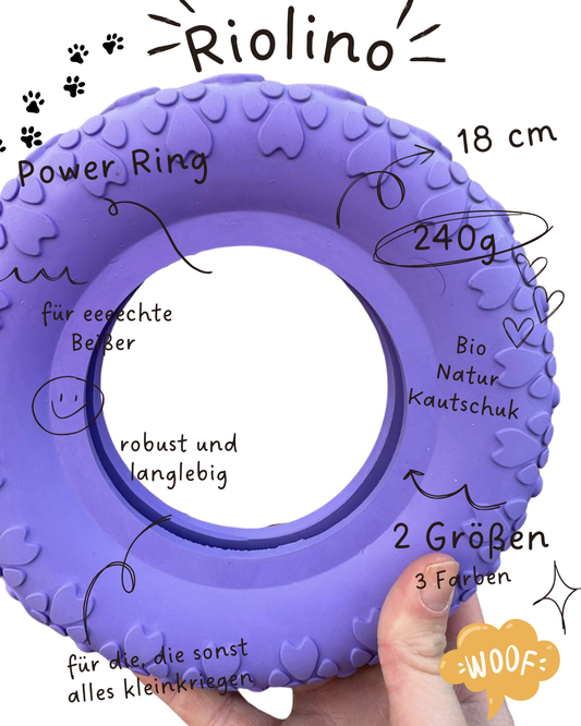 Riolino Robuster Hundespielzeug-Kauring für starke Kauer Velvet