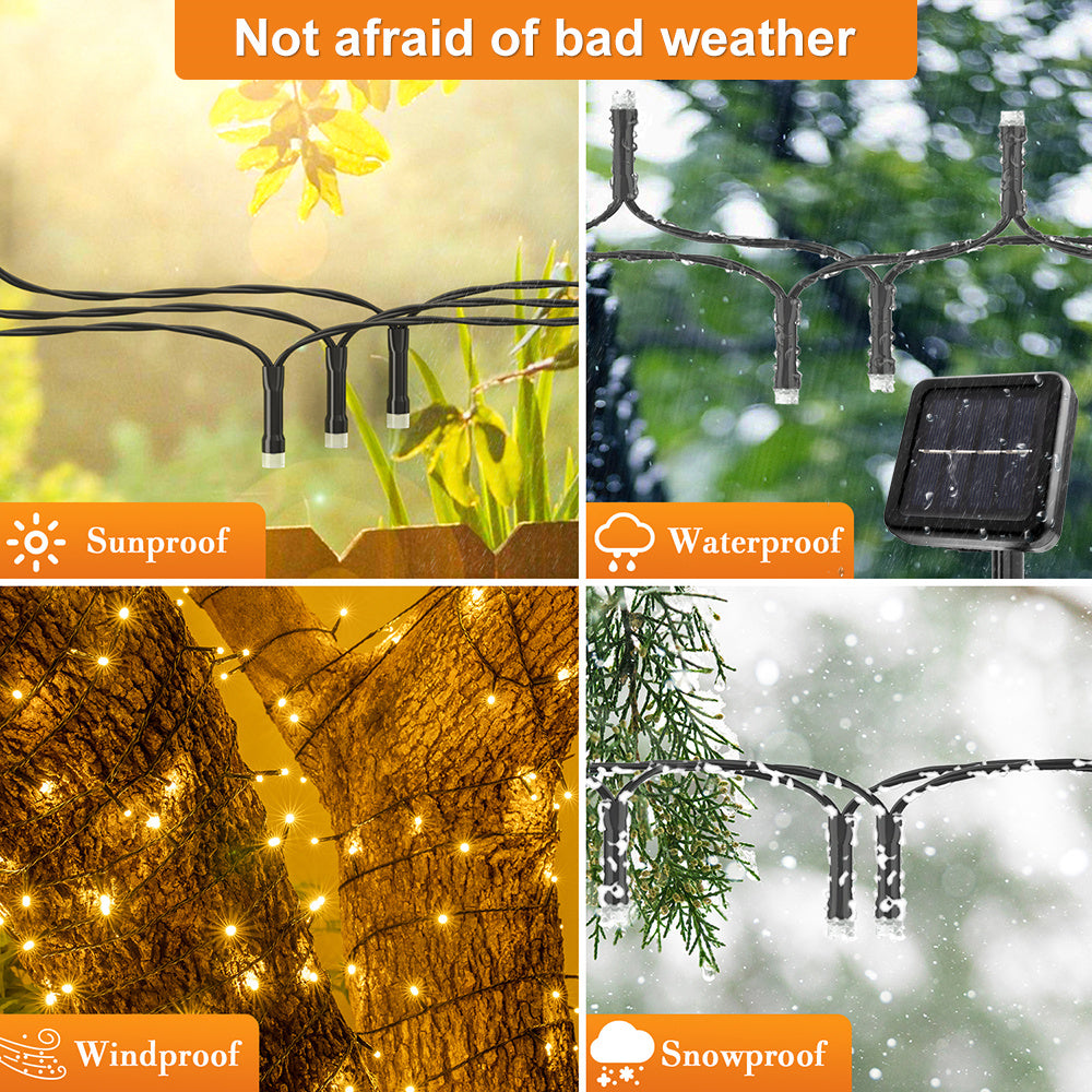 Hoopet Solar Light Solarbetriebene LED-Girlande - Länge 12m, 100LEDs