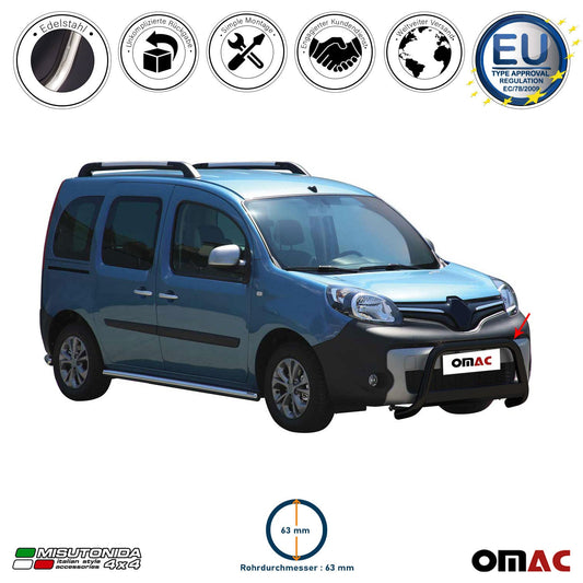 Bară de protecție/buton față pentru Renault Kangoo 2014-2021 ø63mm oțel negru