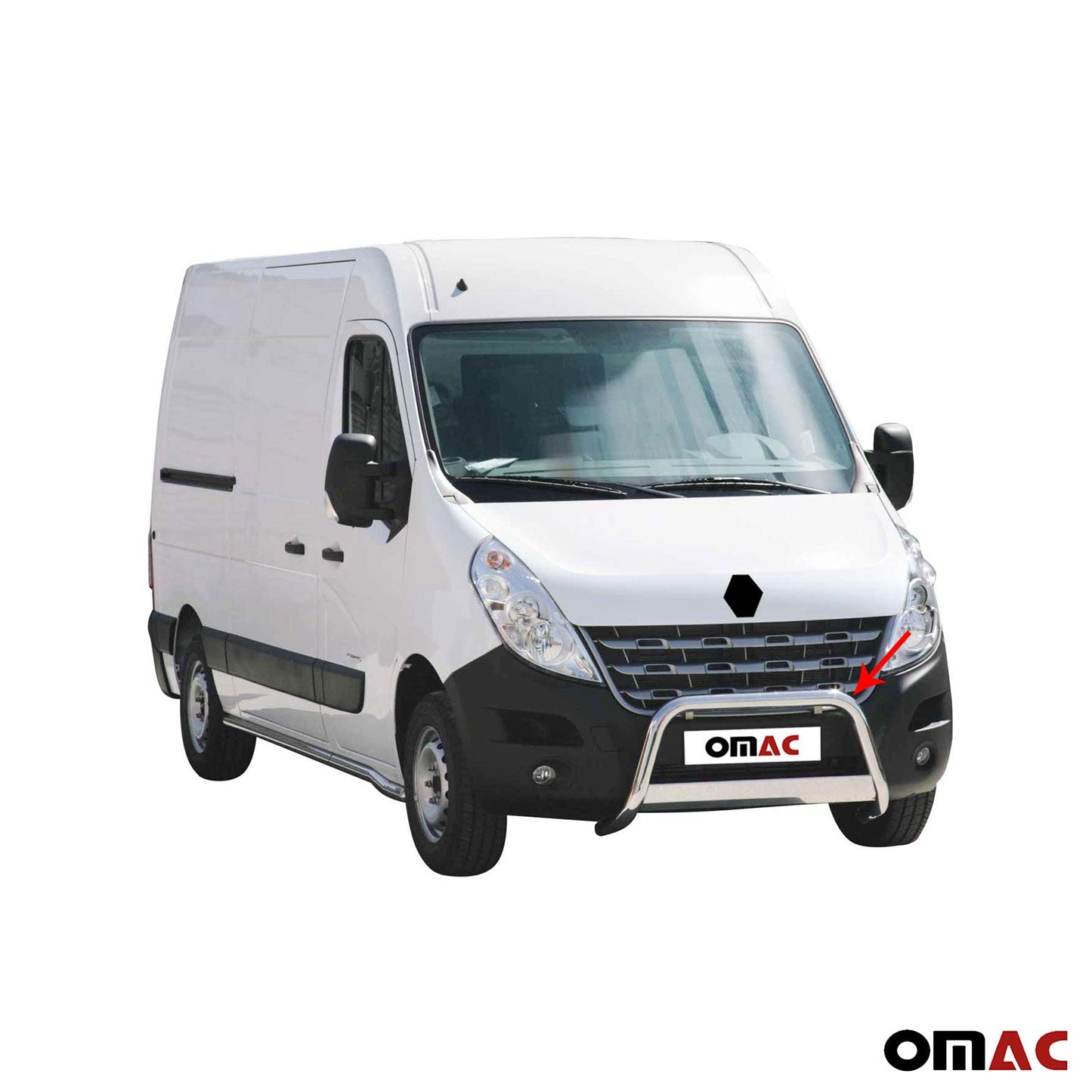 Bară de protecție/buton față pentru Renault Master 2010-2018, ø63mm, oțel, argintiu