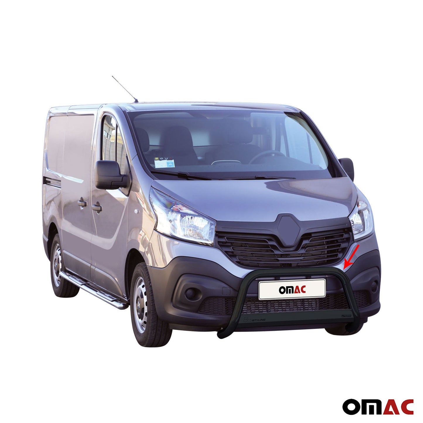 Bară de protecție/buton față pentru Renault Trafic 2014-2019, ø63mm, oțel, negru
