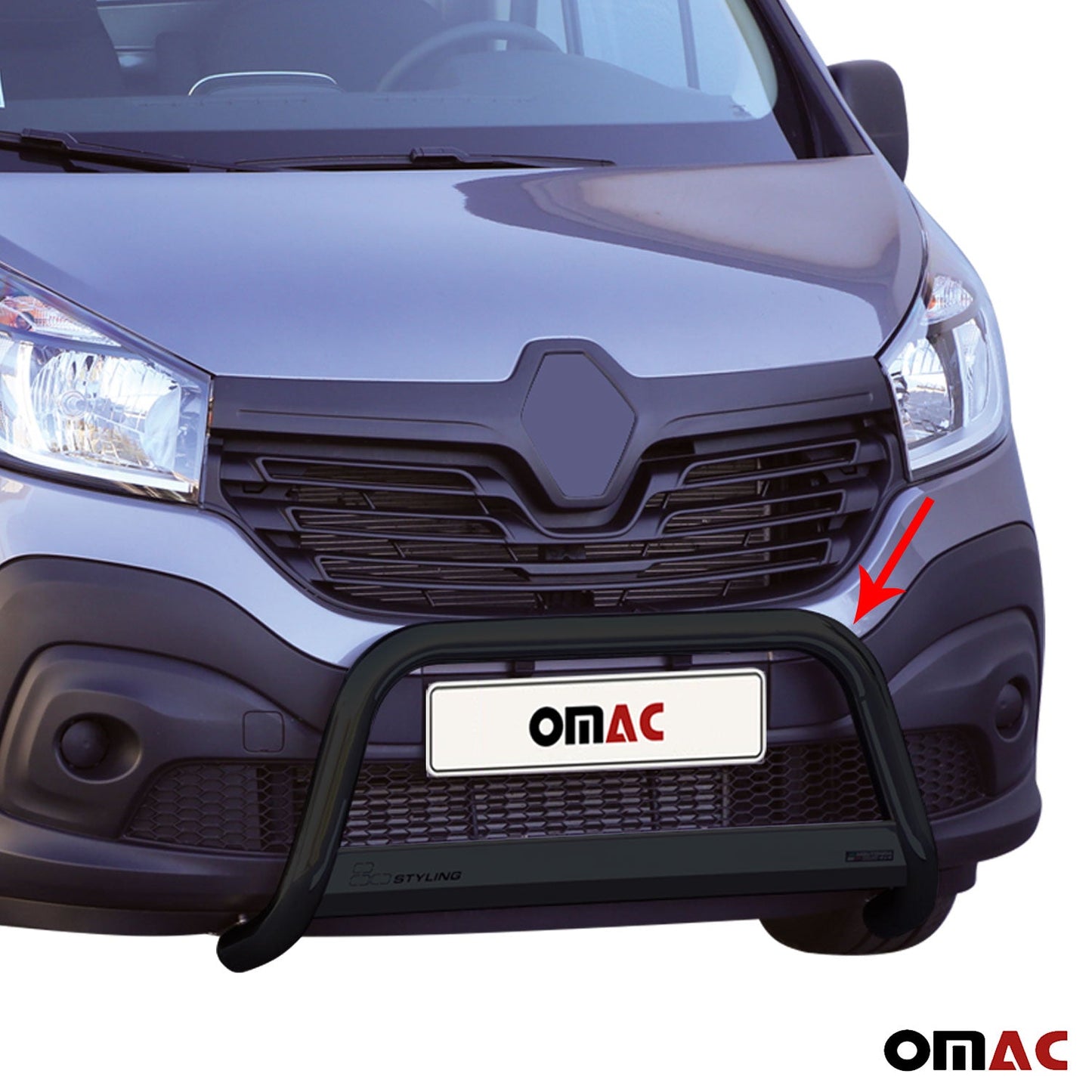 Bară de protecție/buton față pentru Renault Trafic 2014-2019, ø63mm, oțel, negru
