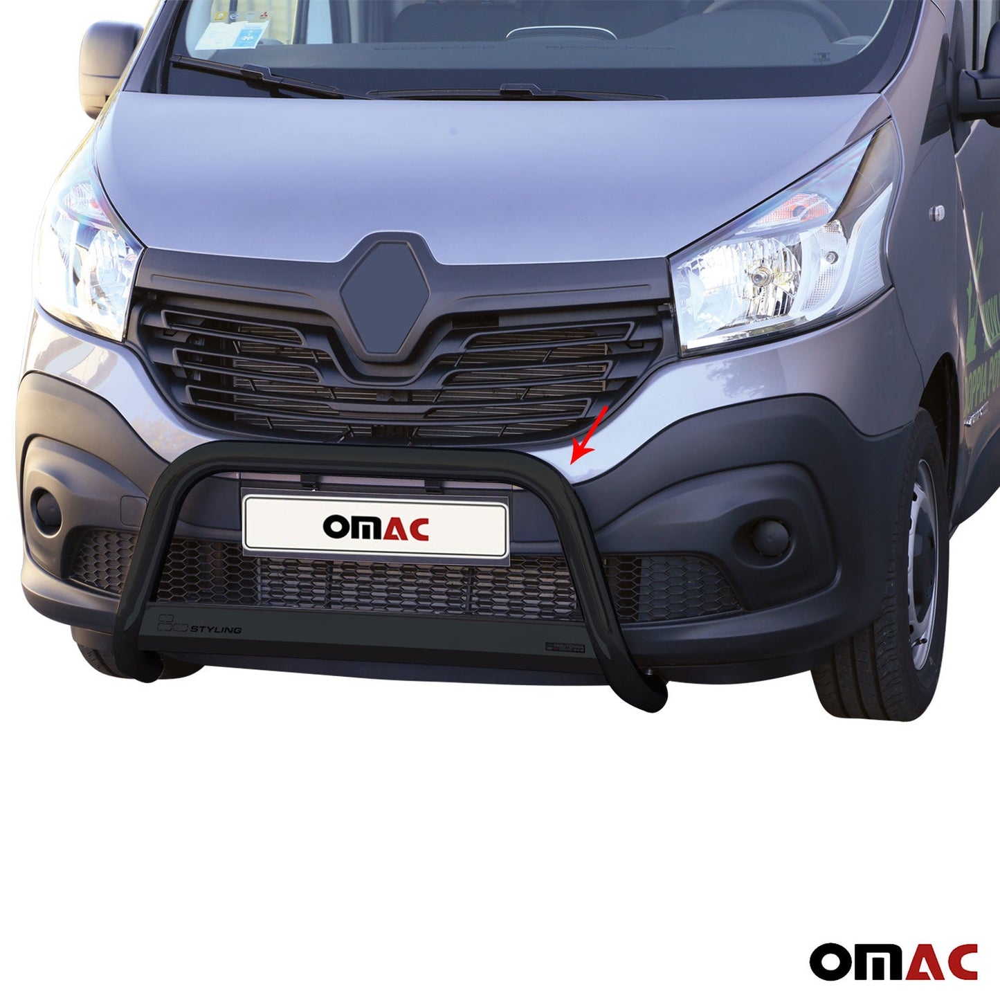 Bară de protecție/buton față pentru Renault Trafic 2014-2019, ø63mm, oțel, negru