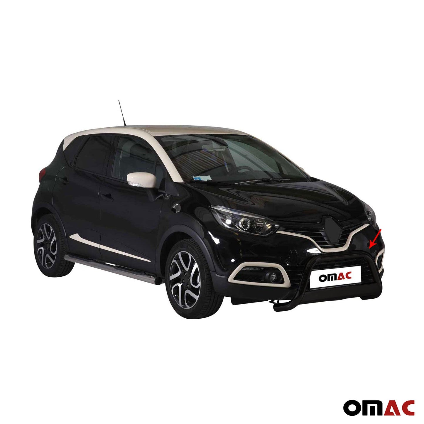 Bară de protecție/buton față pentru Renault Captur 2013-2017, ø63mm, oțel, negru