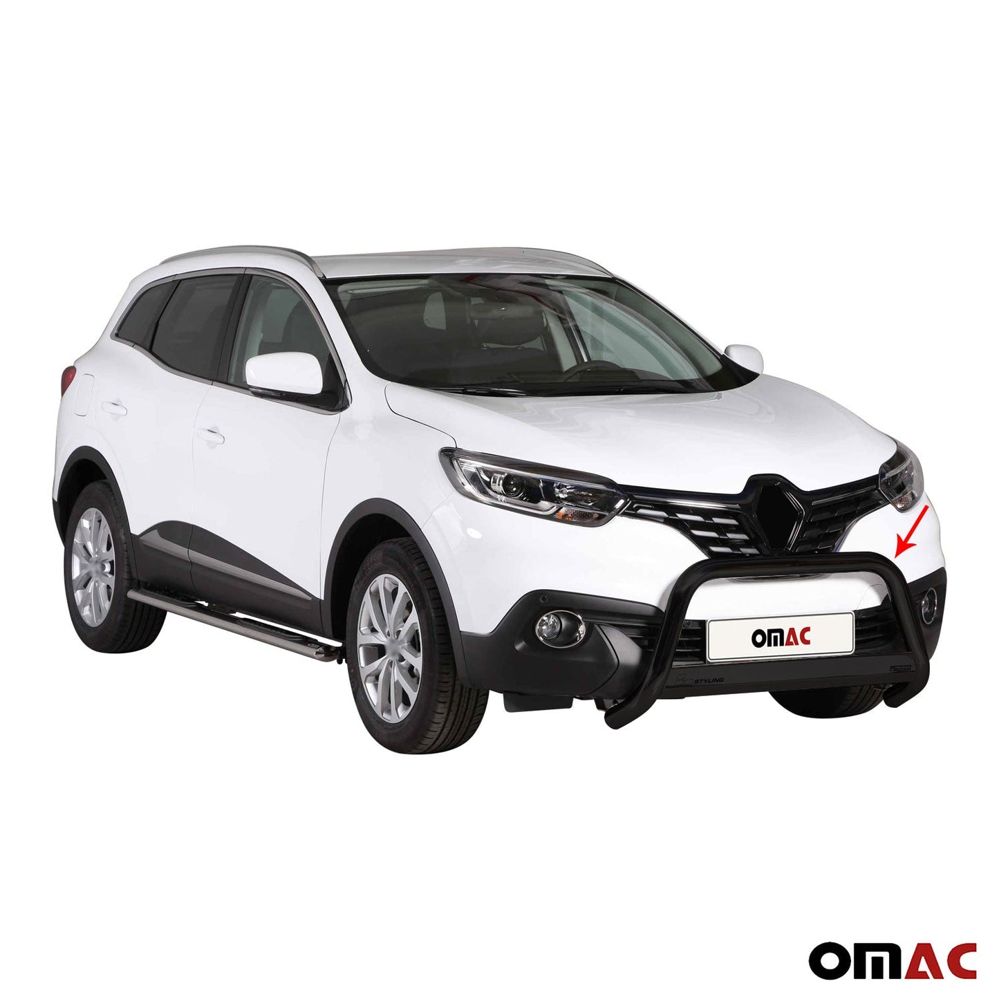 Bară de protecție/buton față pentru Renault Kadjar 2015-2018, ø63mm, oțel, negru
