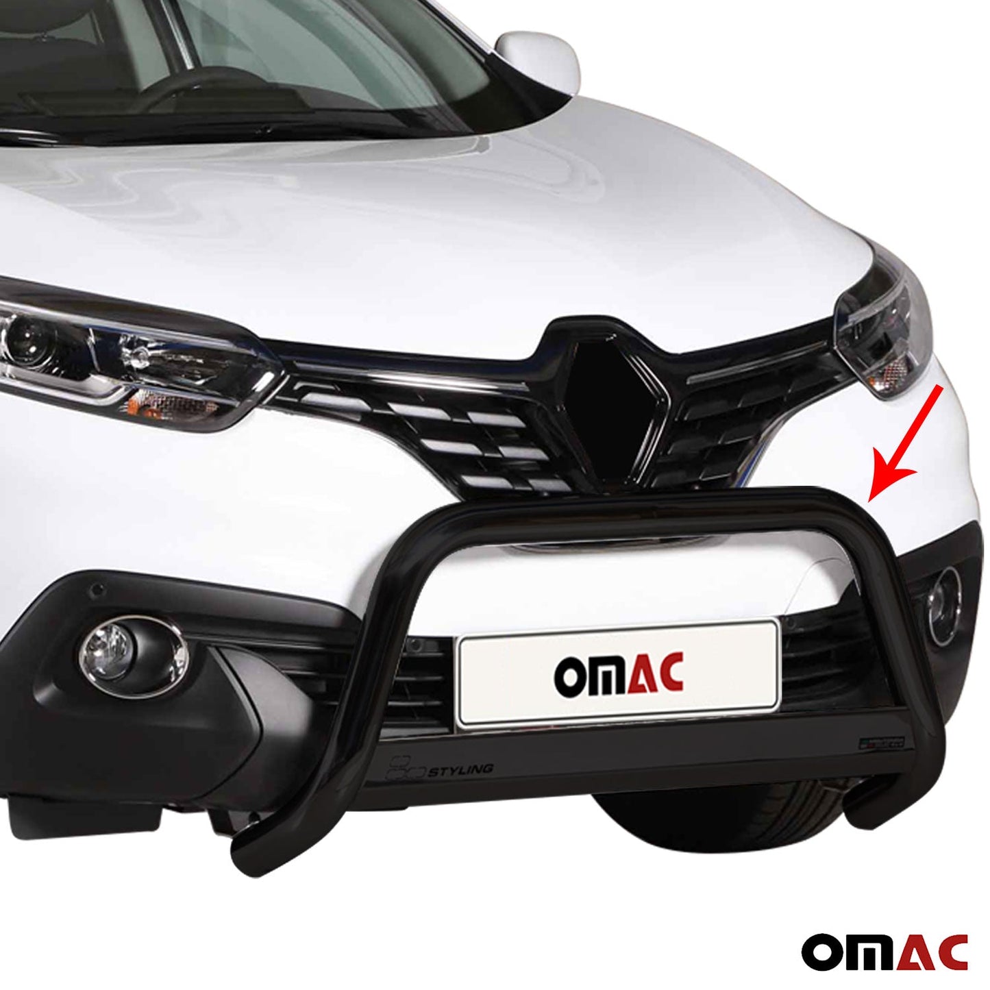 Bară de protecție/buton față pentru Renault Kadjar 2015-2018, ø63mm, oțel, negru