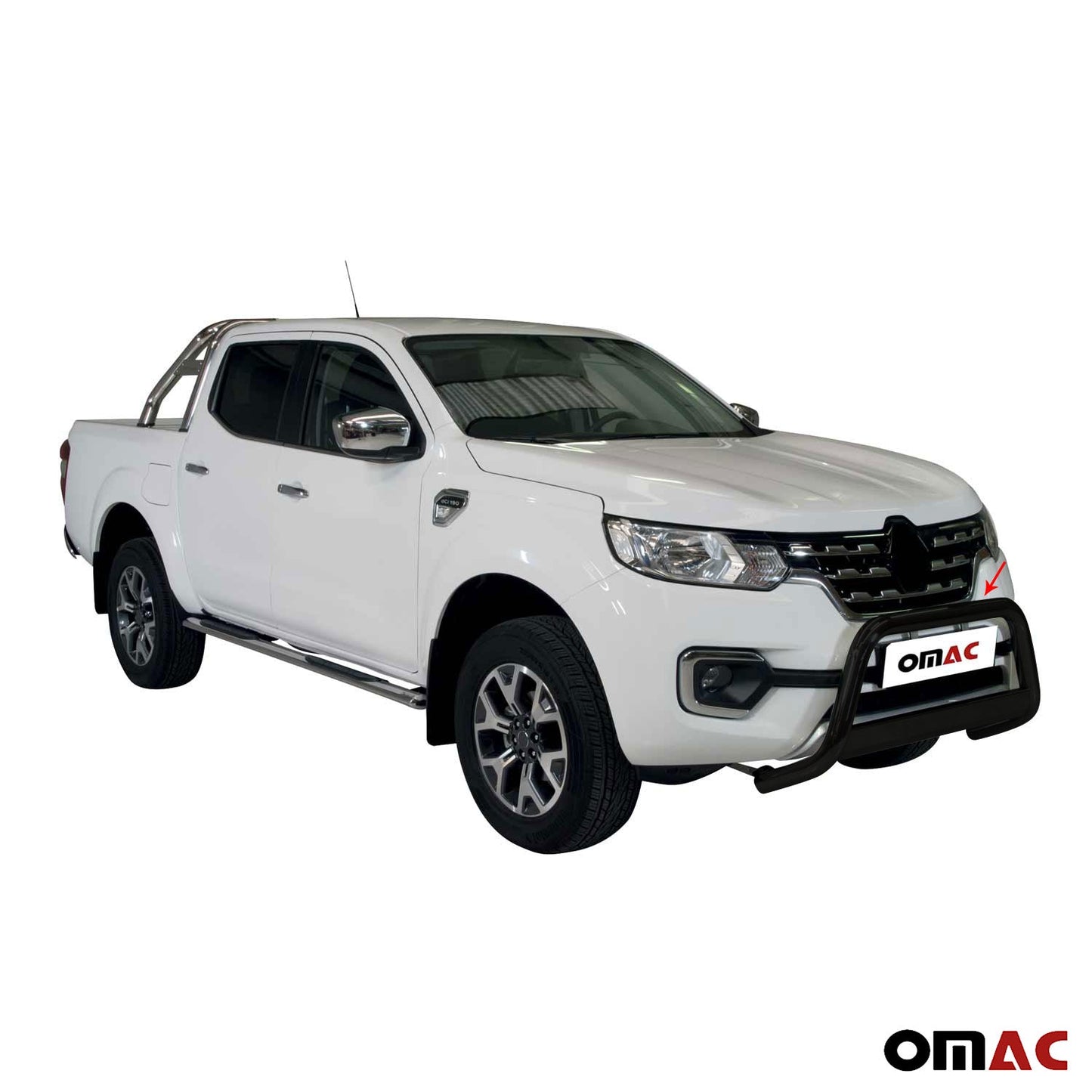 Bară de protecție/buton față pentru Renault Alaskan 2017-2021 ø63 Oțel inoxidabil negru