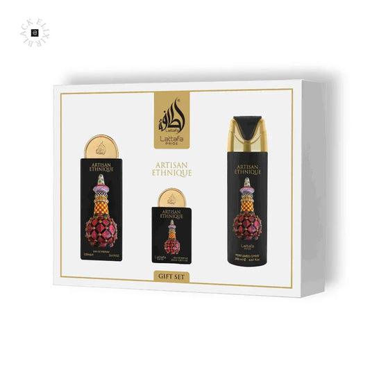 Lattafa Artisan Ethnique EDP Duftset - 100 ml Parfum, 20 ml Reisegröße