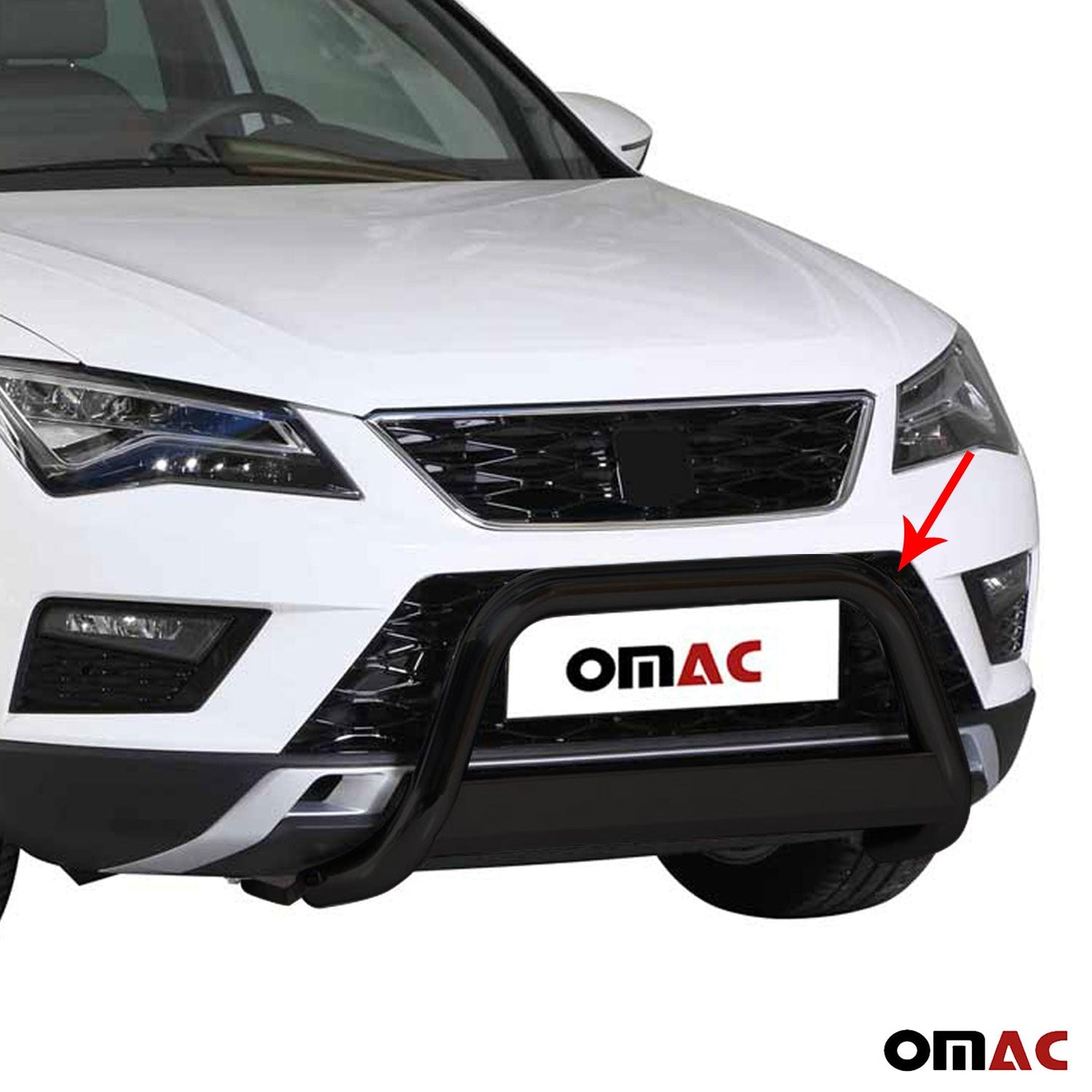 Bară de protecție/buton față pentru Seat Ateca 2016-2020, ø63mm, oțel, negru, protecție