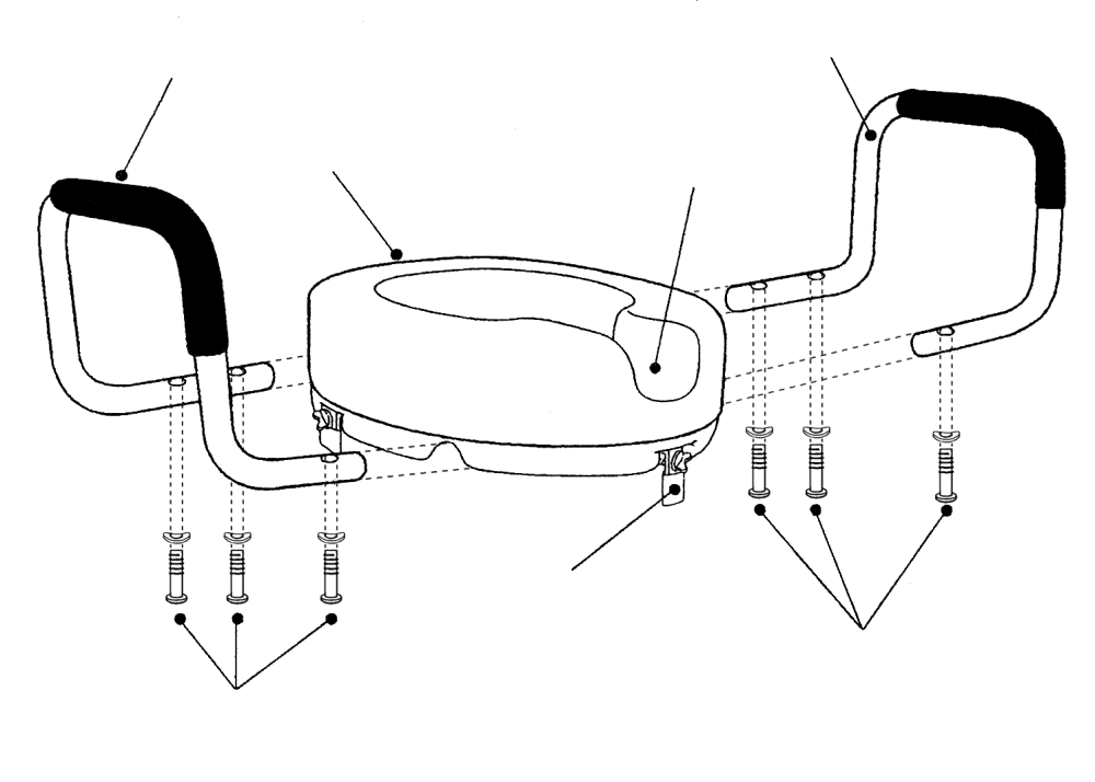 Înălțător pentru scaunul de toaletă cu mânere antiderapante – AT51209