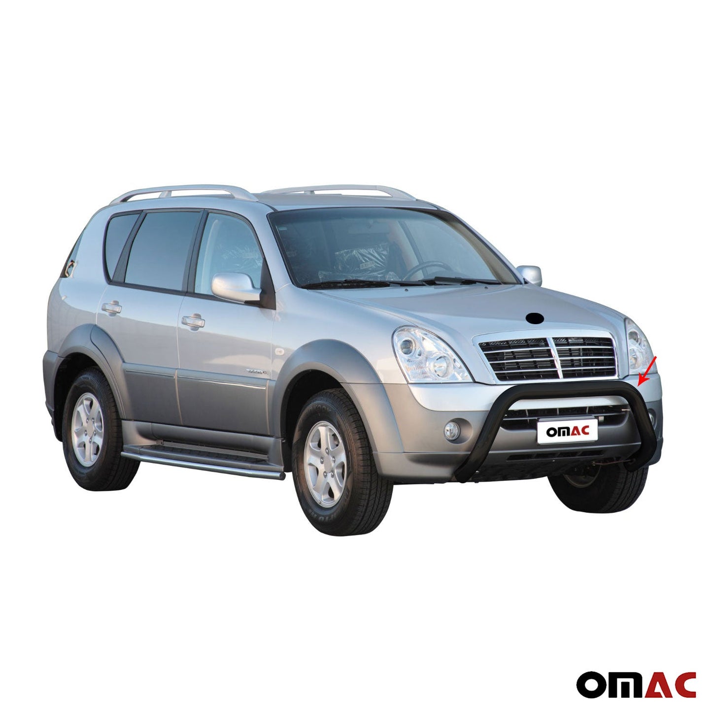 Bară de protecție/buton față pentru Ssangyong Rexton 2006-2012, ø76mm, oțel, negru