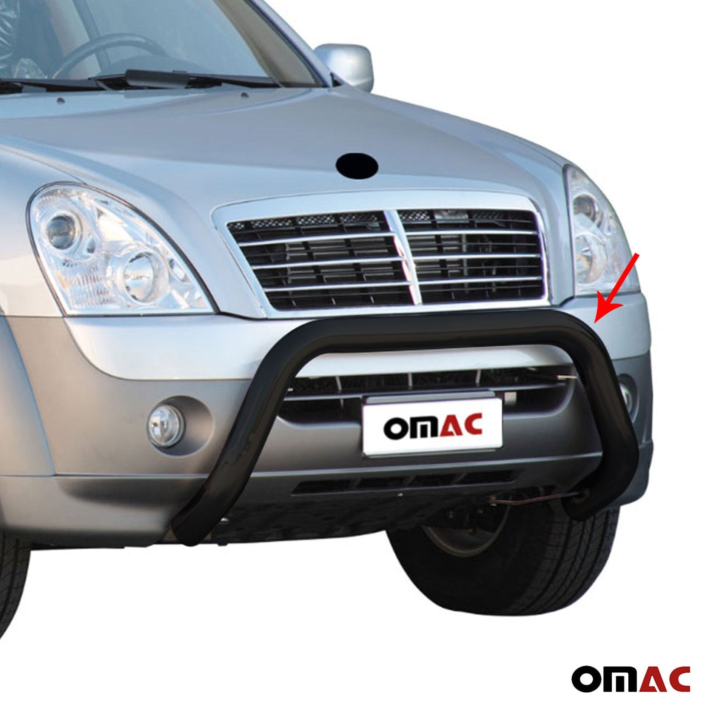 Bară de protecție/buton față pentru Ssangyong Rexton 2006-2012, ø76mm, oțel, negru