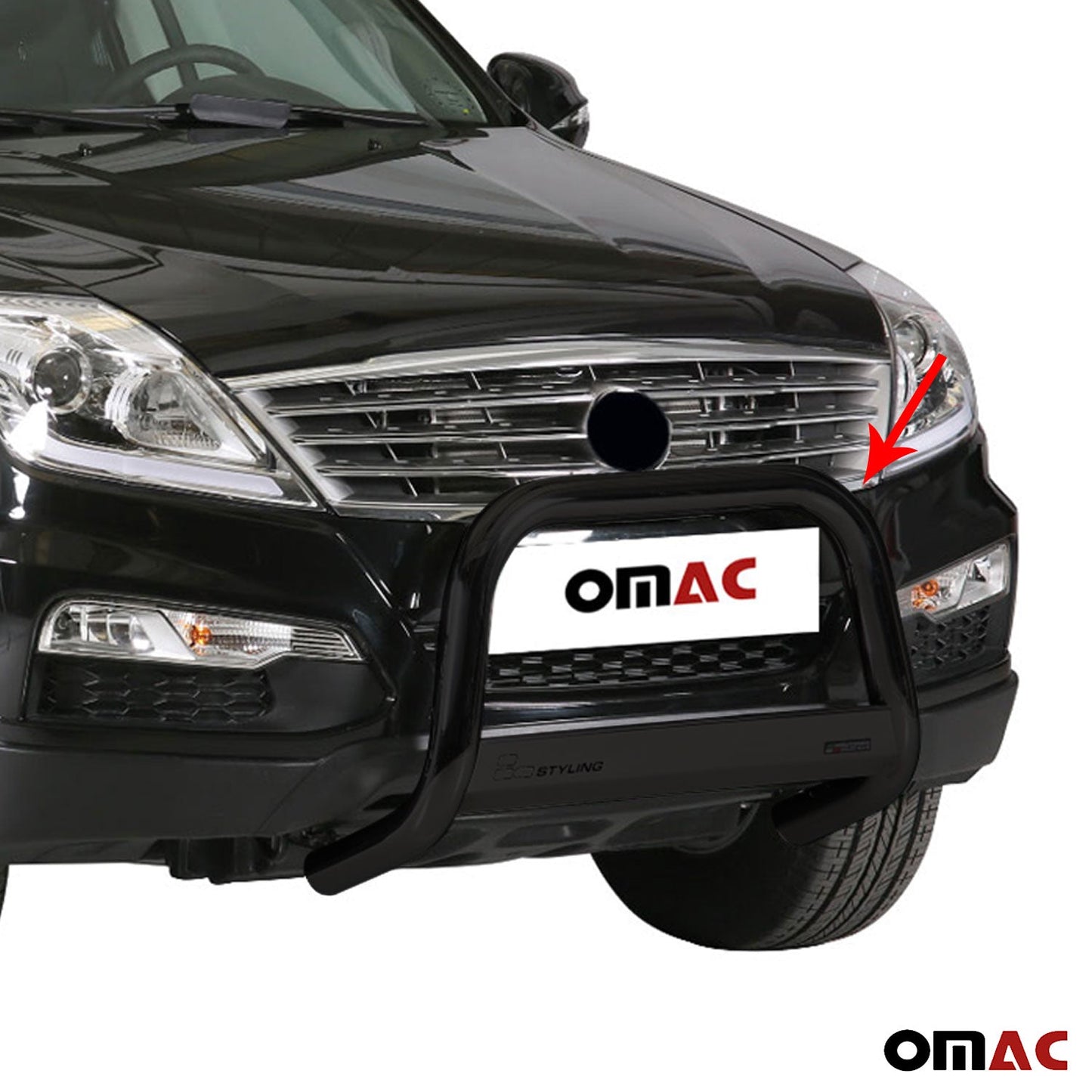 Bară de protecție/buton față pentru Ssangyong Rexton W 2013-2017 ø63mm oțel negru