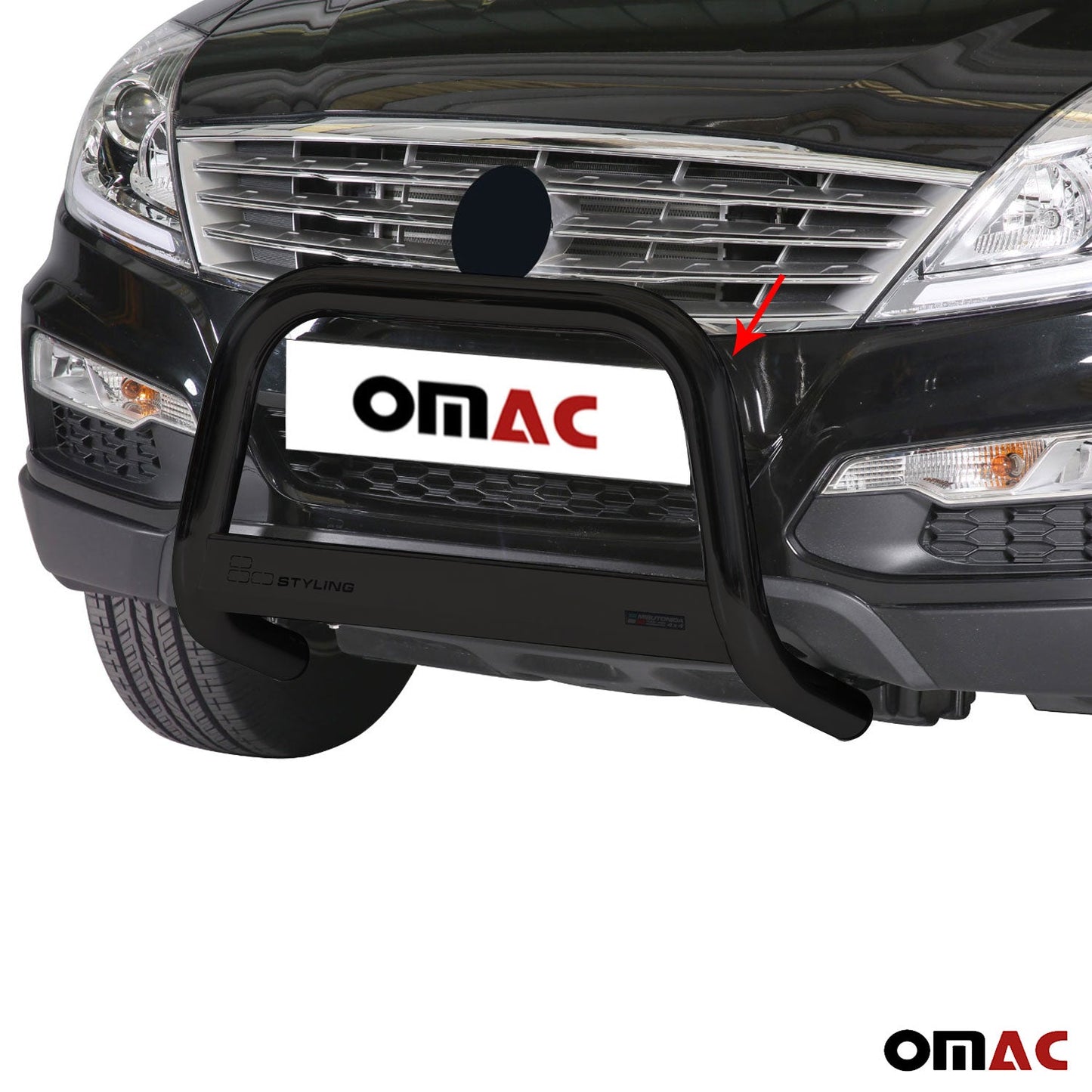 Bară de protecție/buton față pentru Ssangyong Rexton W 2013-2017 ø63mm oțel negru