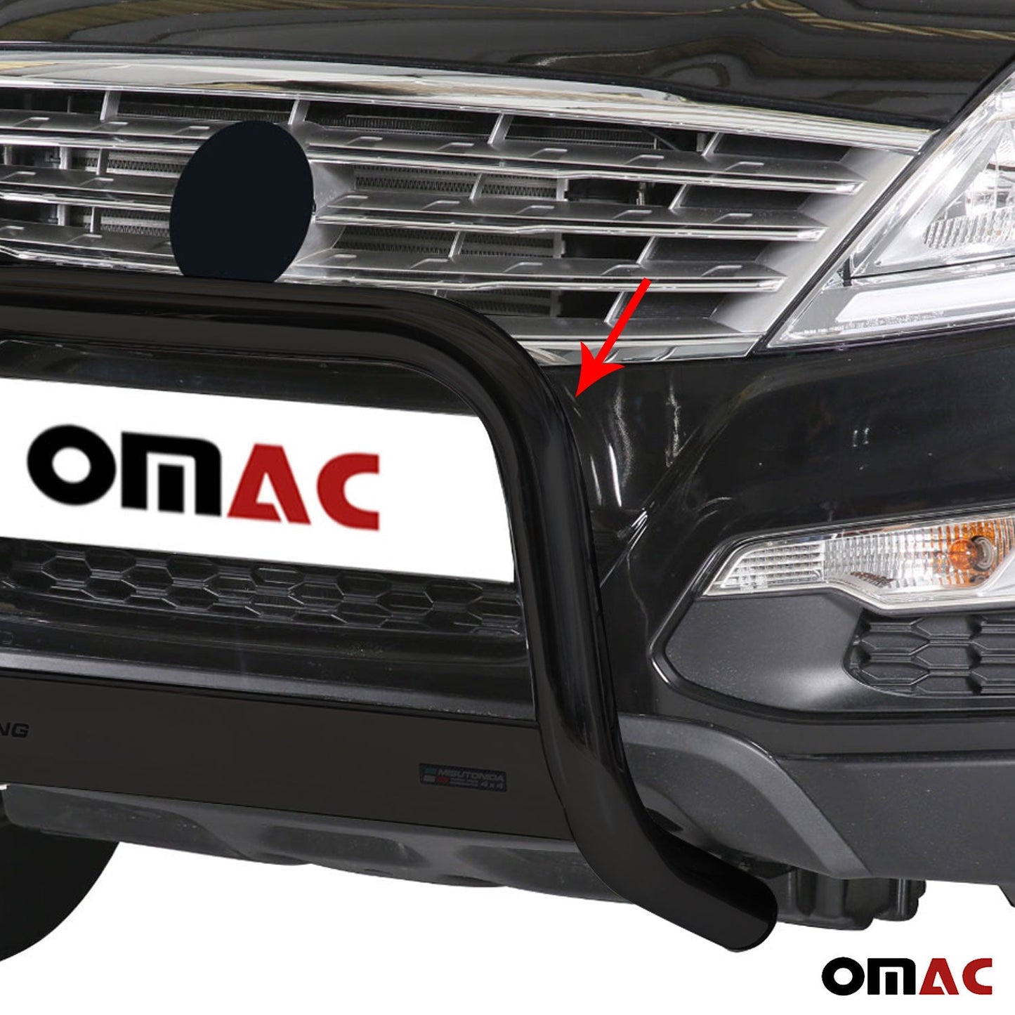 Bară de protecție/buton față pentru Ssangyong Rexton W 2013-2017 ø63mm oțel negru