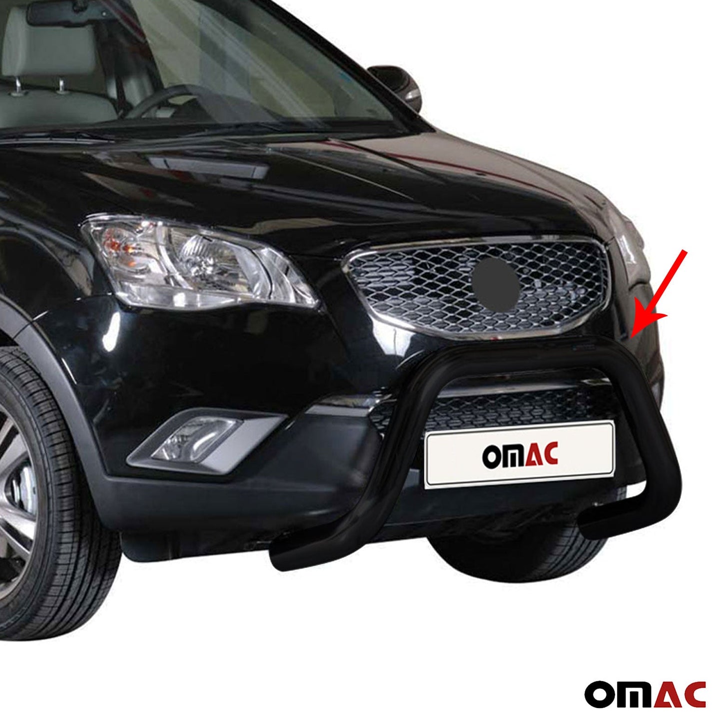 Bară de protecție/buton față pentru Ssangyong Korando 2011-2019 ø76mm oțel negru