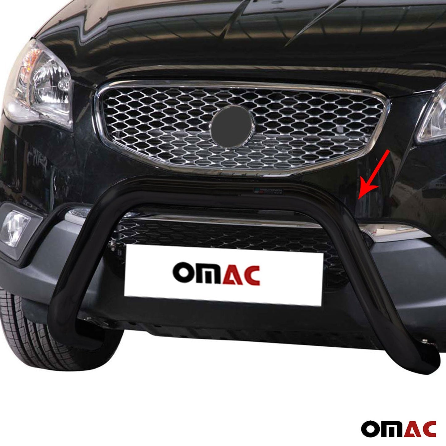 Bară de protecție/buton față pentru Ssangyong Korando 2011-2019 ø76mm oțel negru