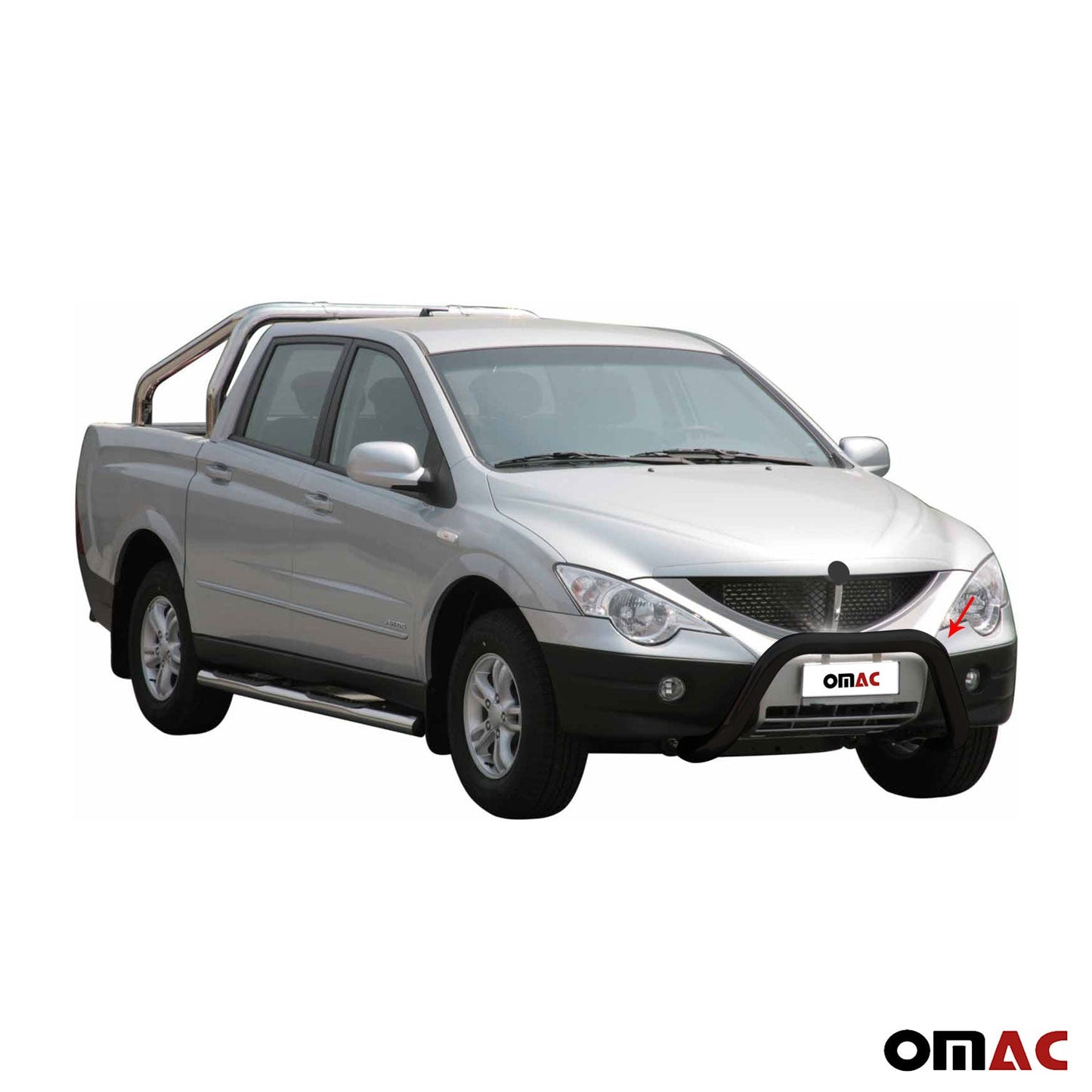 Bară de protecție/buton față pentru Ssangyong Actyon Sports 2012-2018 ø76 Negru