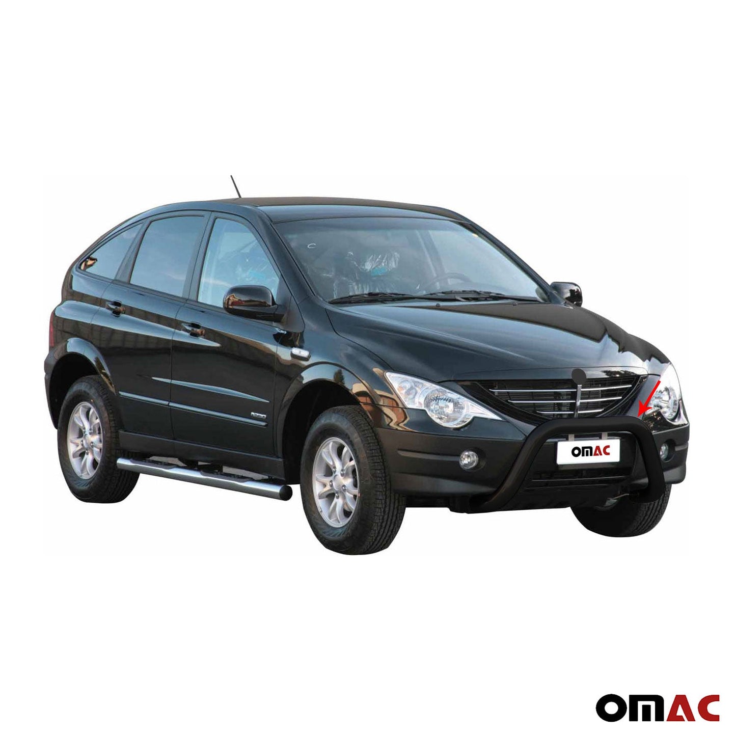 Bară de protecție/buton față pentru Ssangyong Actyon 2006-2012, ø76mm, oțel, negru