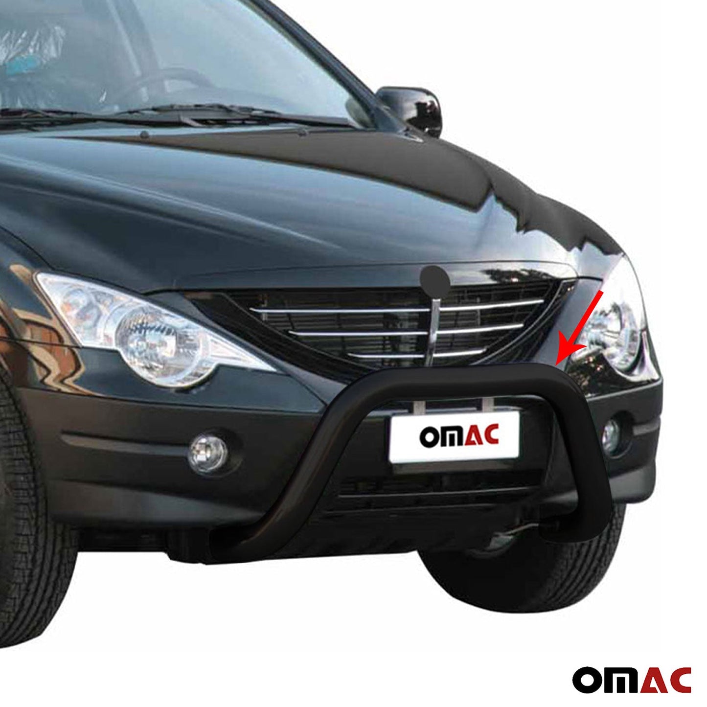 Bară de protecție/buton față pentru Ssangyong Actyon 2006-2012, ø76mm, oțel, negru