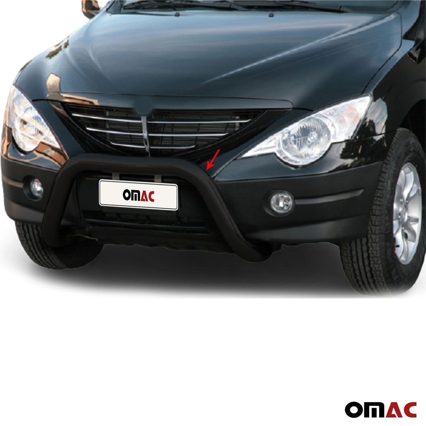 Bară de protecție/buton față pentru Ssangyong Actyon 2006-2012, ø76mm, oțel, negru