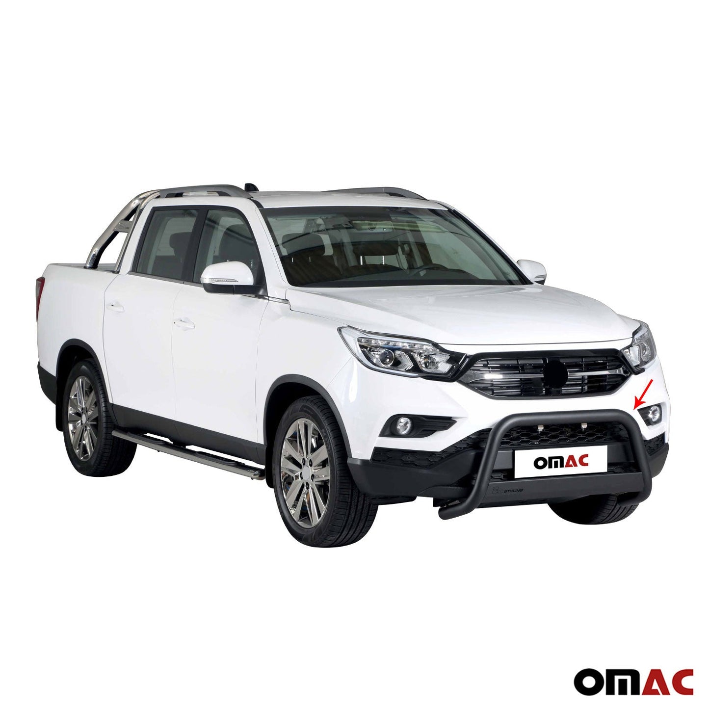 Bară de protecție/buton față pentru Ssangyong Musso 2018-2025, ø63mm, oțel, negru