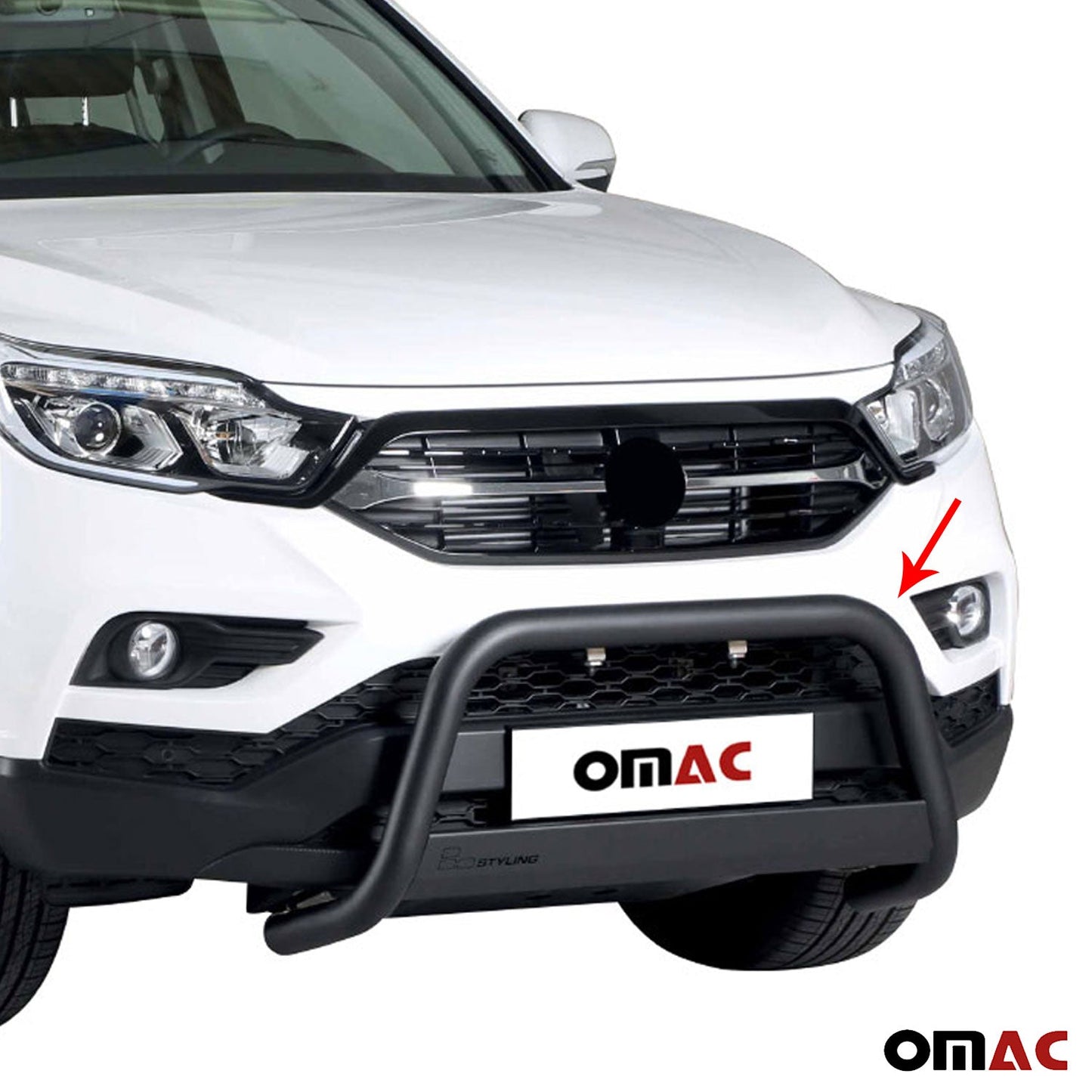 Bară de protecție/buton față pentru Ssangyong Musso 2018-2025, ø63mm, oțel, negru