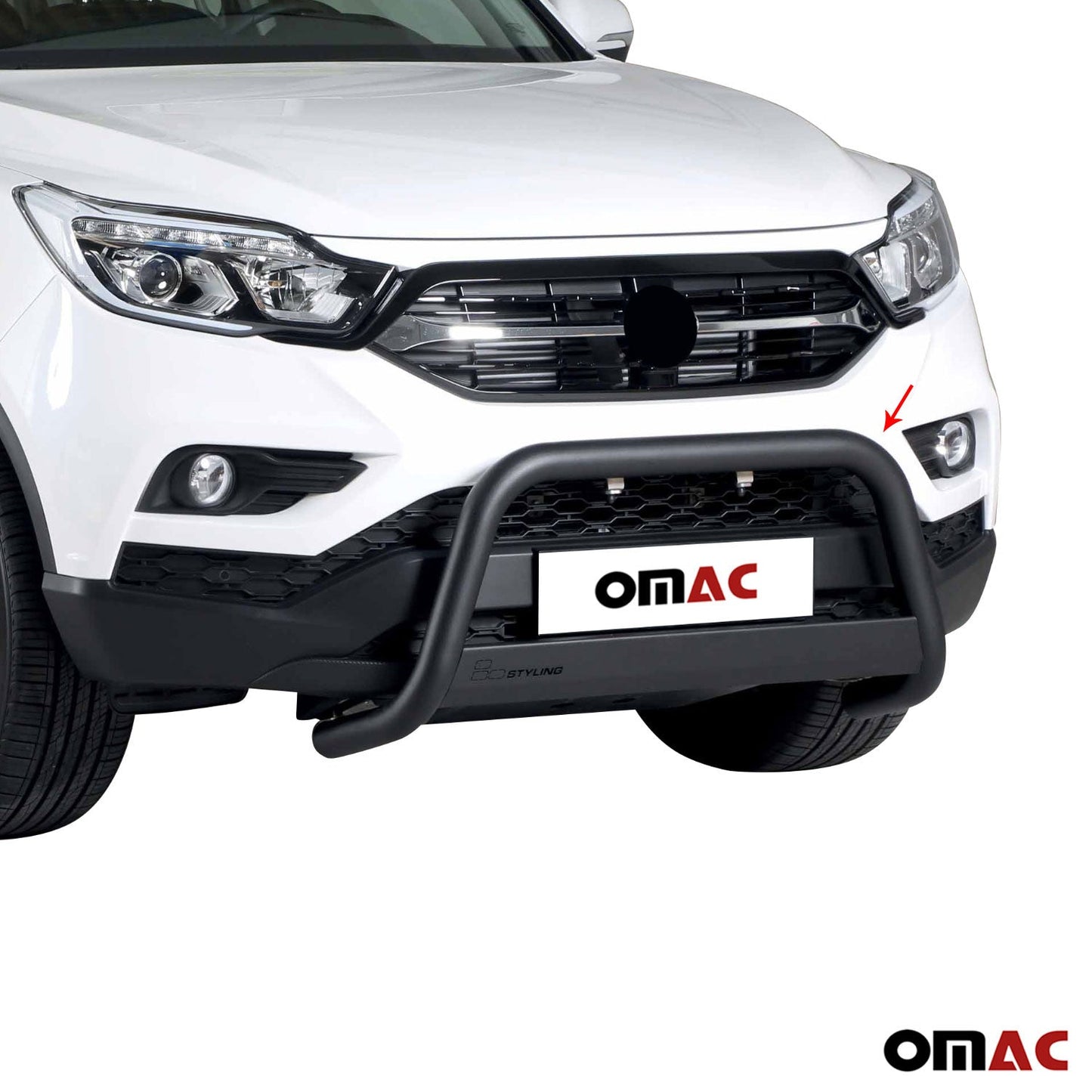 Bară de protecție/buton față pentru Ssangyong Musso 2018-2025, ø63mm, oțel, negru