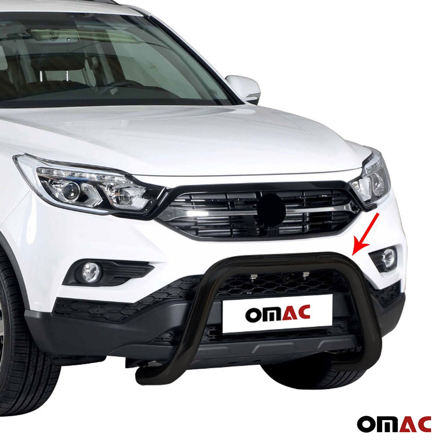 Frontbügel Frontschutzbügel für Ssangyong Musso 2018-2025 ø76mm Stahl Schwarz