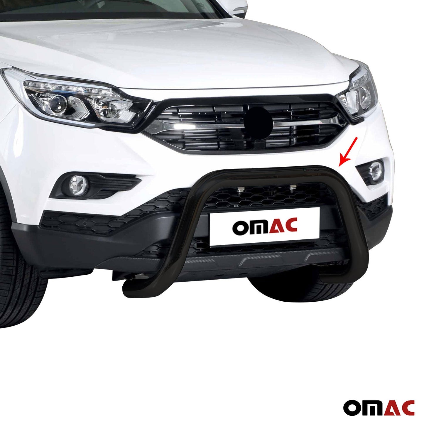 Frontbügel Frontschutzbügel für Ssangyong Musso 2018-2025 ø76mm Stahl Schwarz