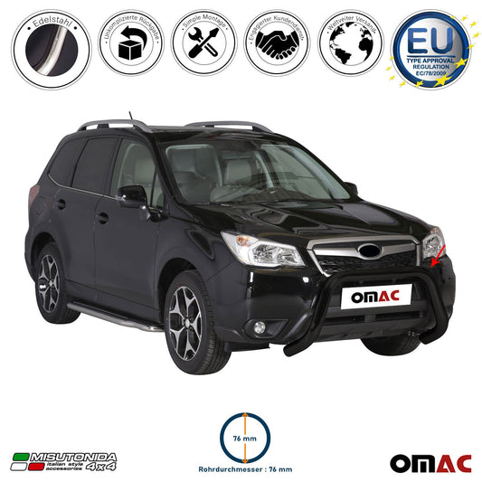 Frontbügel Frontschutzbügel für Subaru Forester 2013-2015 ø76mm Stahl Schwarz