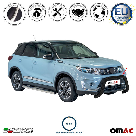 Bară de protecție/buton față pentru Suzuki Vitara 2019-2025 ø76mm oțel negru