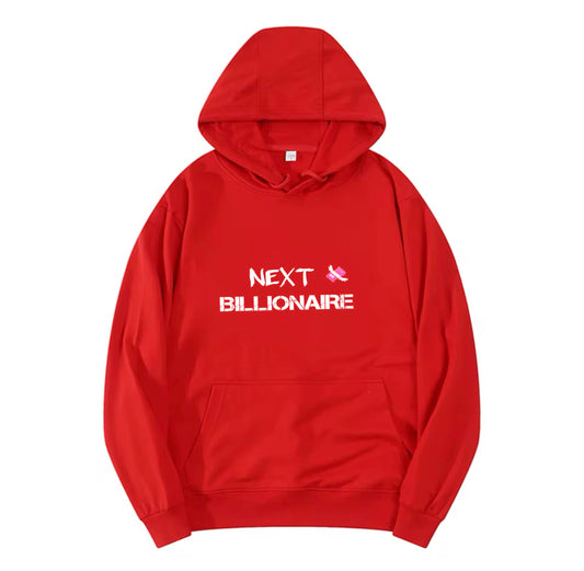 Motivational Line,NEXT BILLIONAIRE,New fashionable round neck hoodie